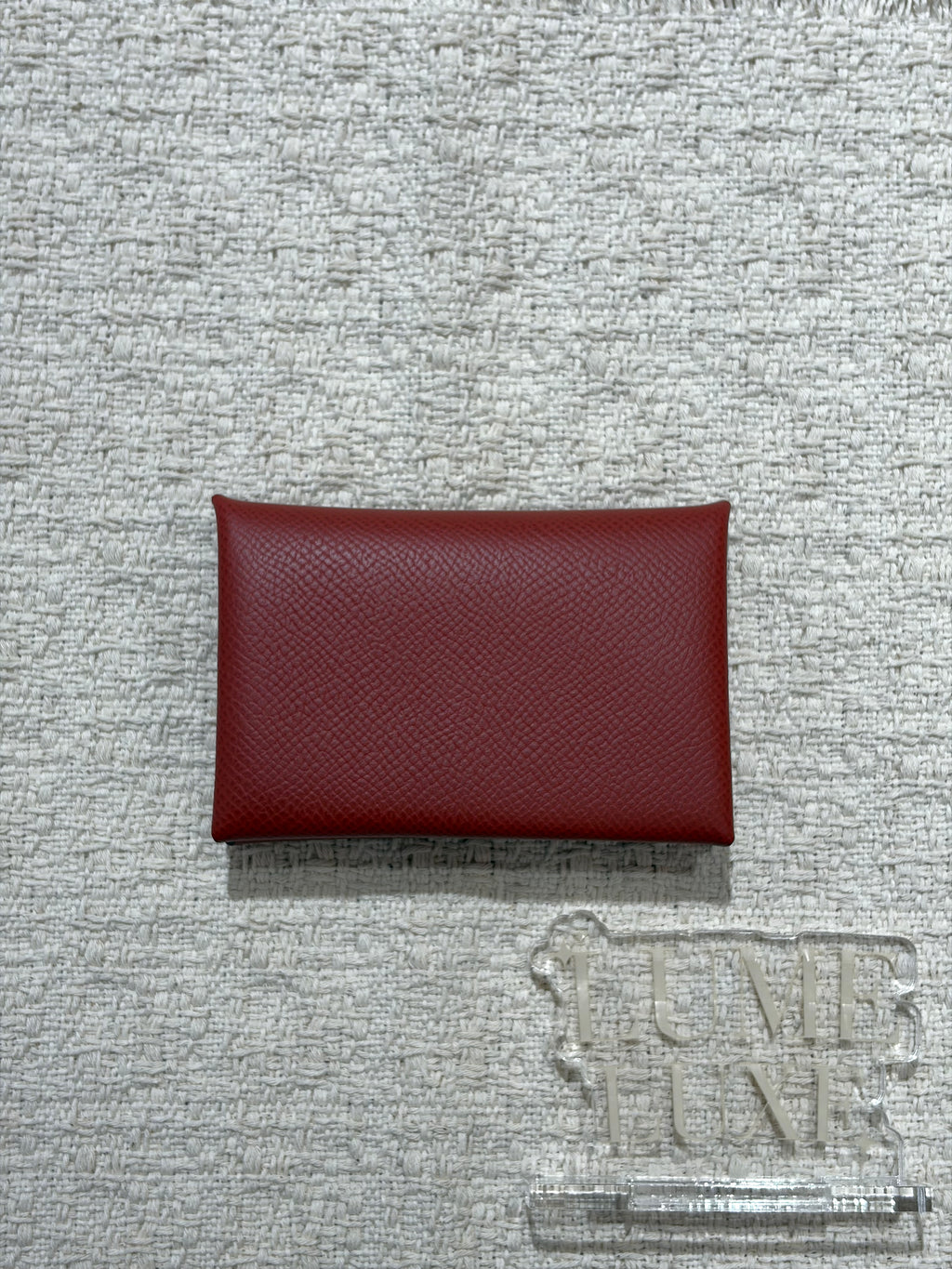 [New] Hermès Calvi verso card holder Rouge Venitien/Rose Texas  Epsom