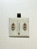 [New] Hermès Mini Maillon Earrings Marron Glacé Silver