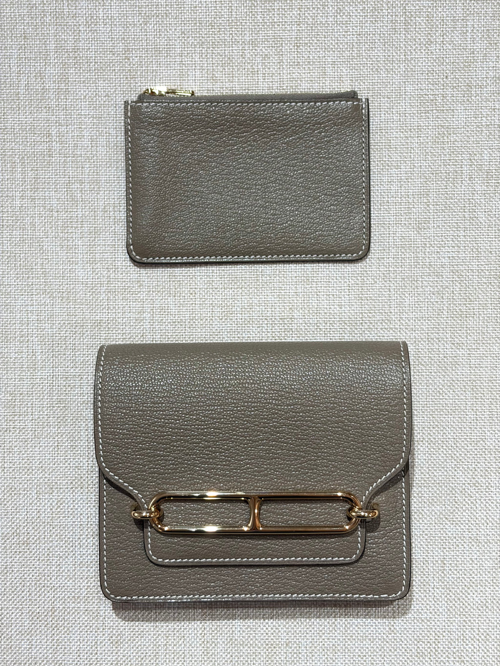 [Preloved] Hermès Roulis Slim Etoupe Mysore Rose gold