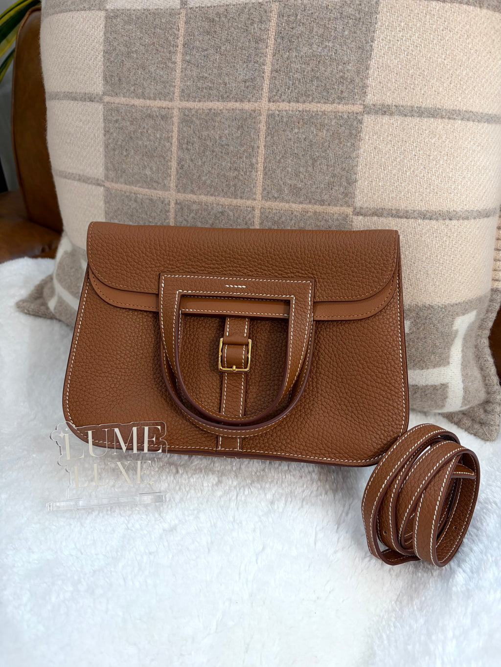 [Preloved] Hermès Halzan 25 Gold TC CC