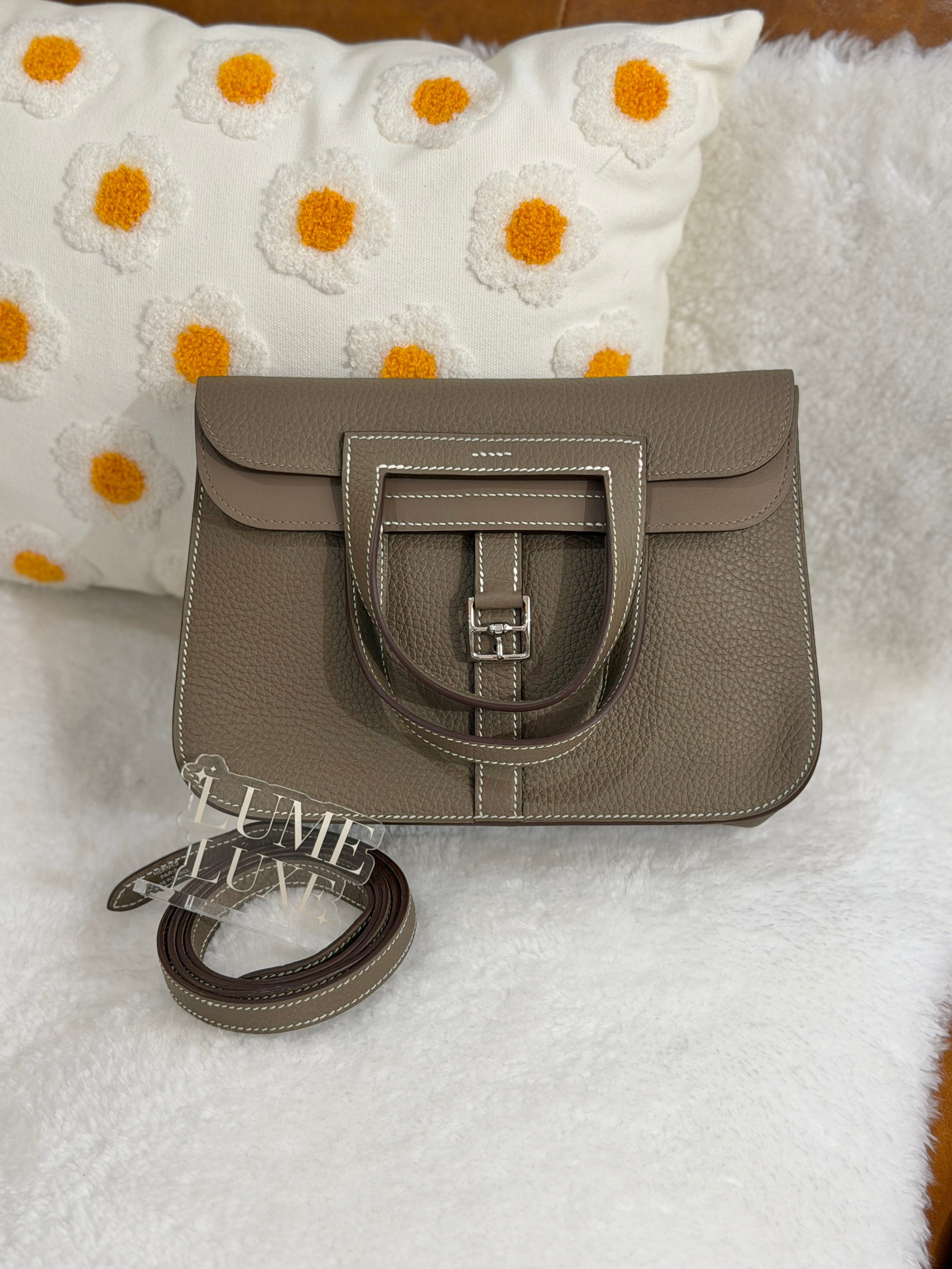 [Unused] Hermès Halzan 25 Etoupe TC CK