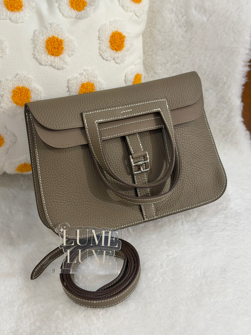 [Unused] Hermès Halzan 25 Etoupe TC CK