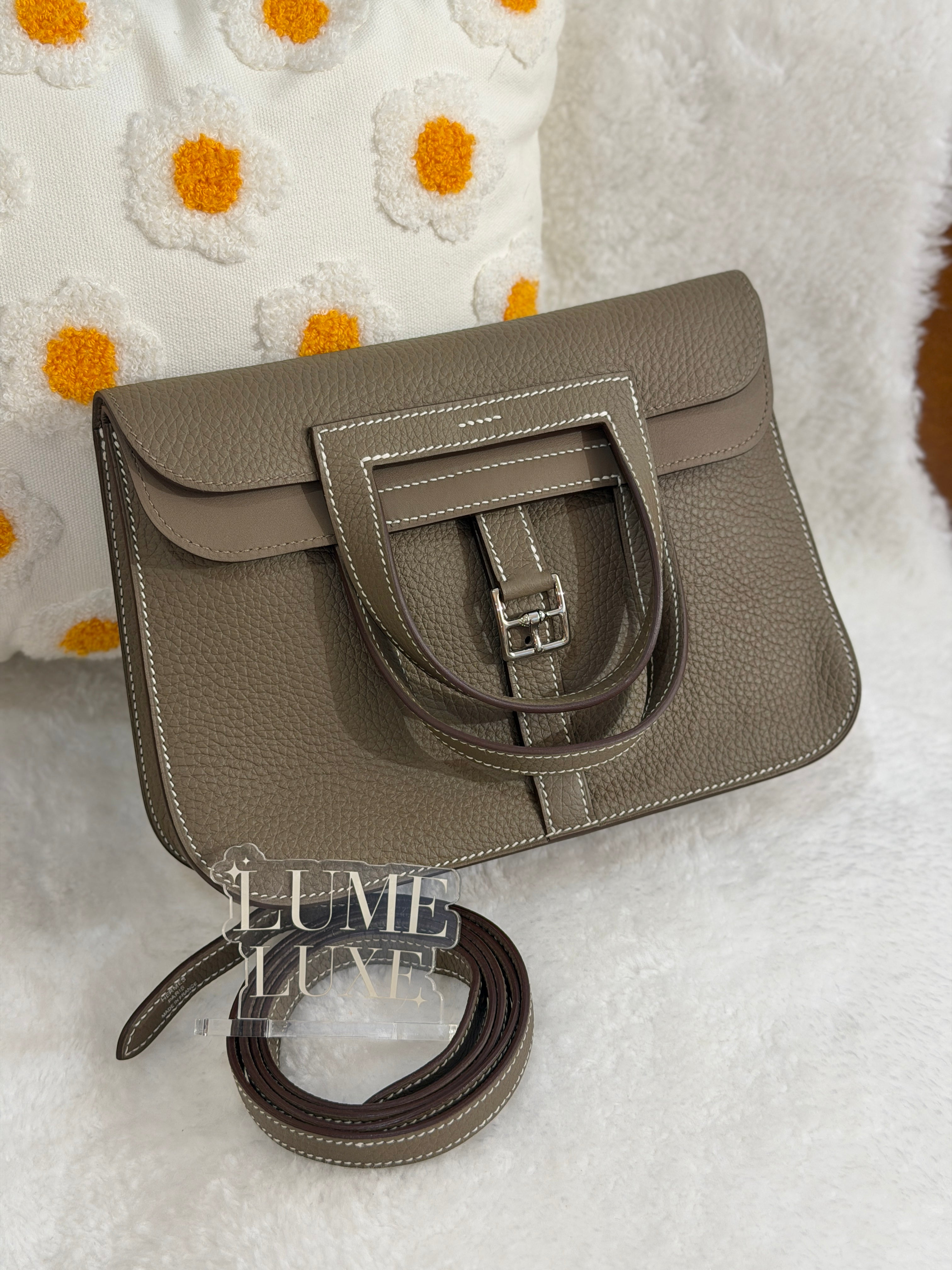 [Unused] Hermès Halzan 25 Etoupe TC CK