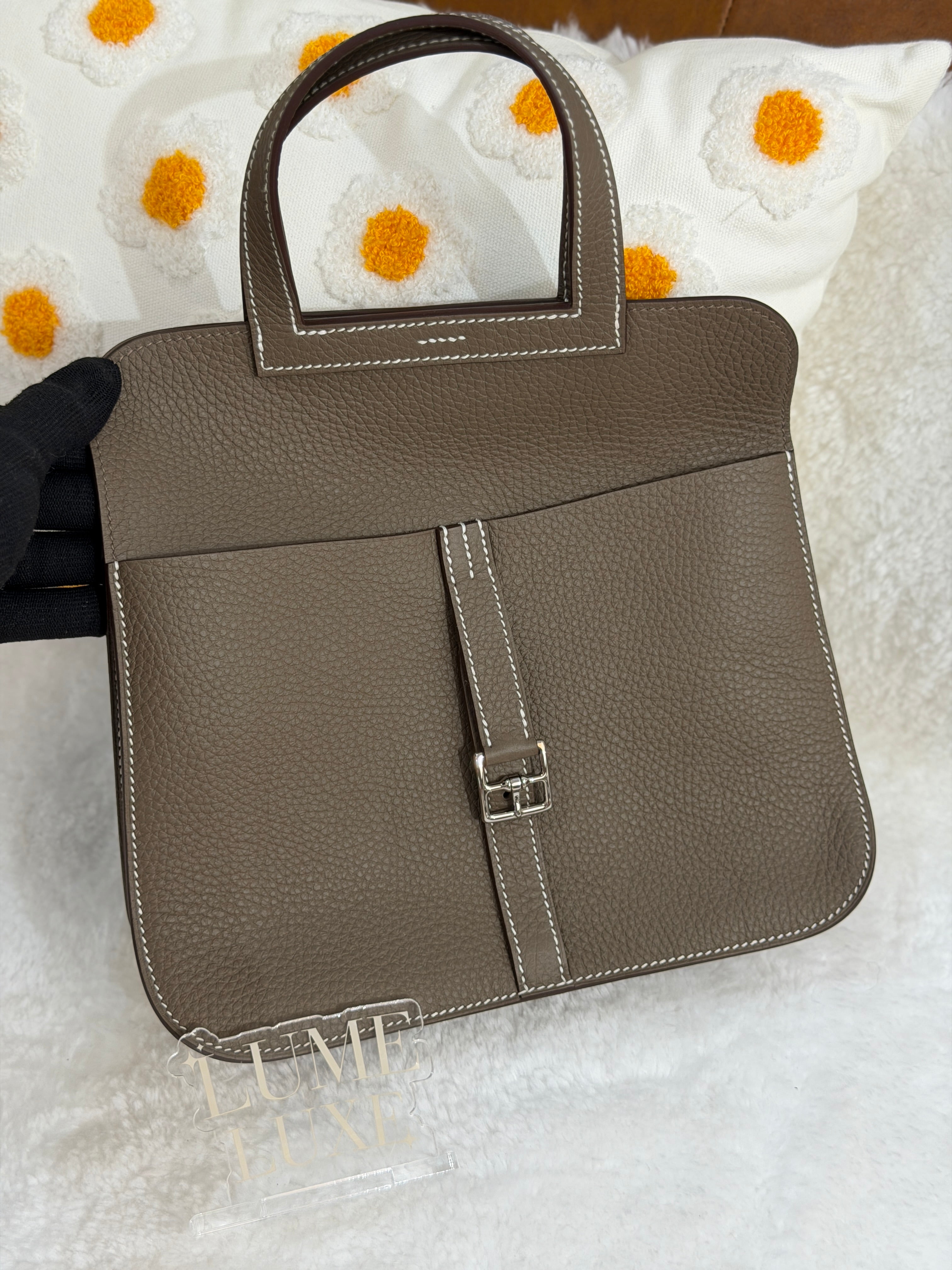 [Unused] Hermès Halzan 25 Etoupe TC CK