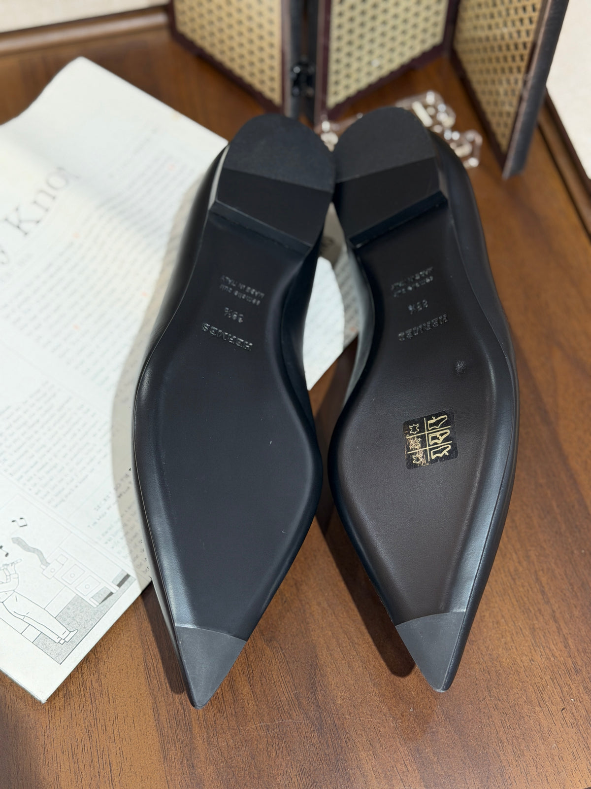 [New] Hermès Kelly Ballet Flat Black Silver 39.5