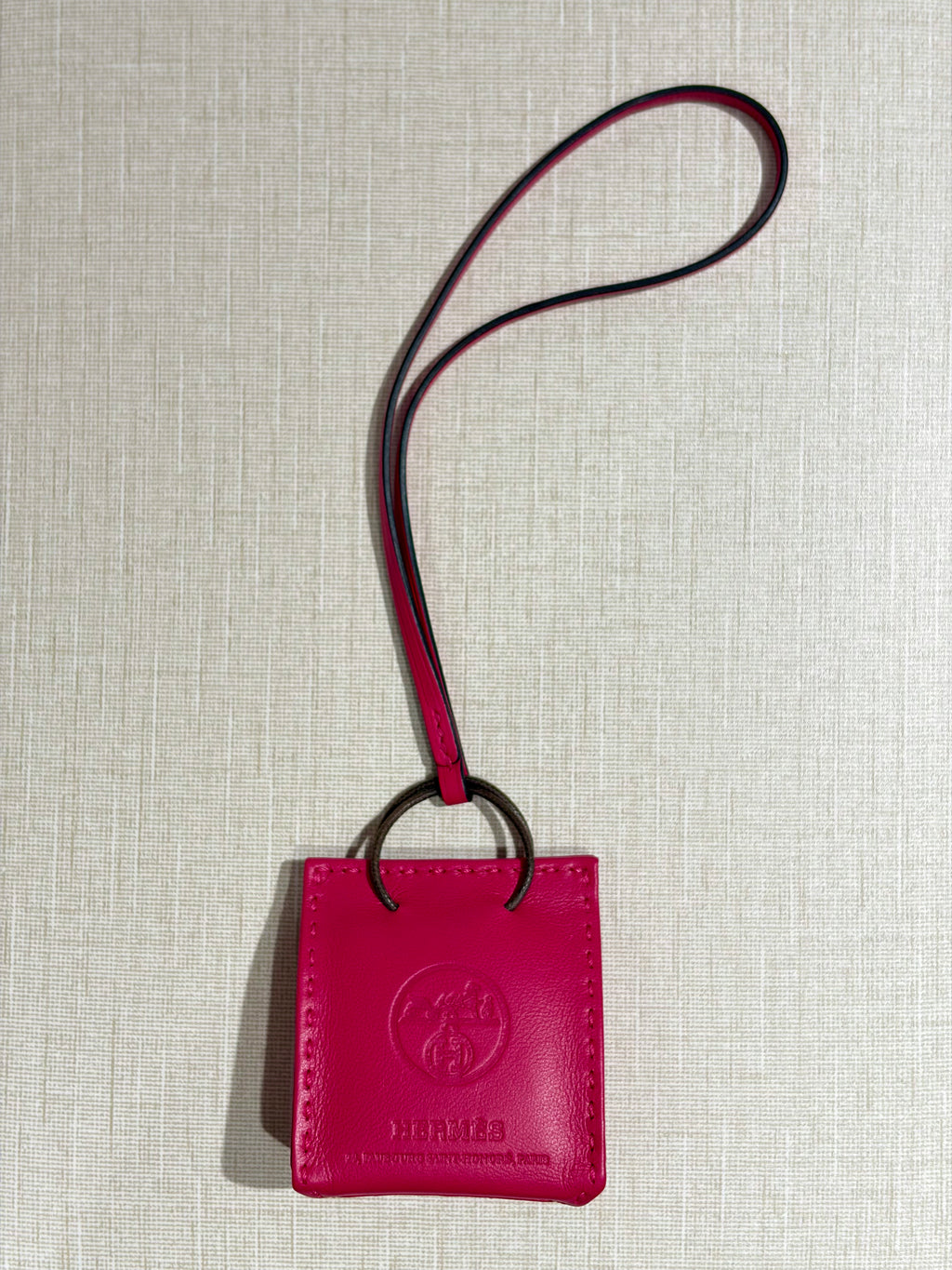 [New] Hermès Shopping Bag Charm Rose Mexico