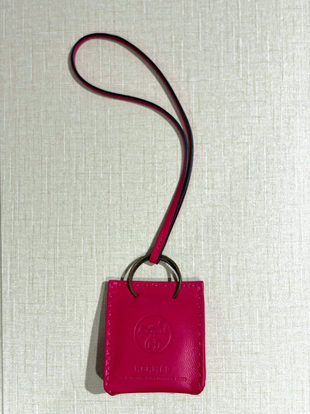 [New] Hermès Shopping Bag Charm Rose Mexico