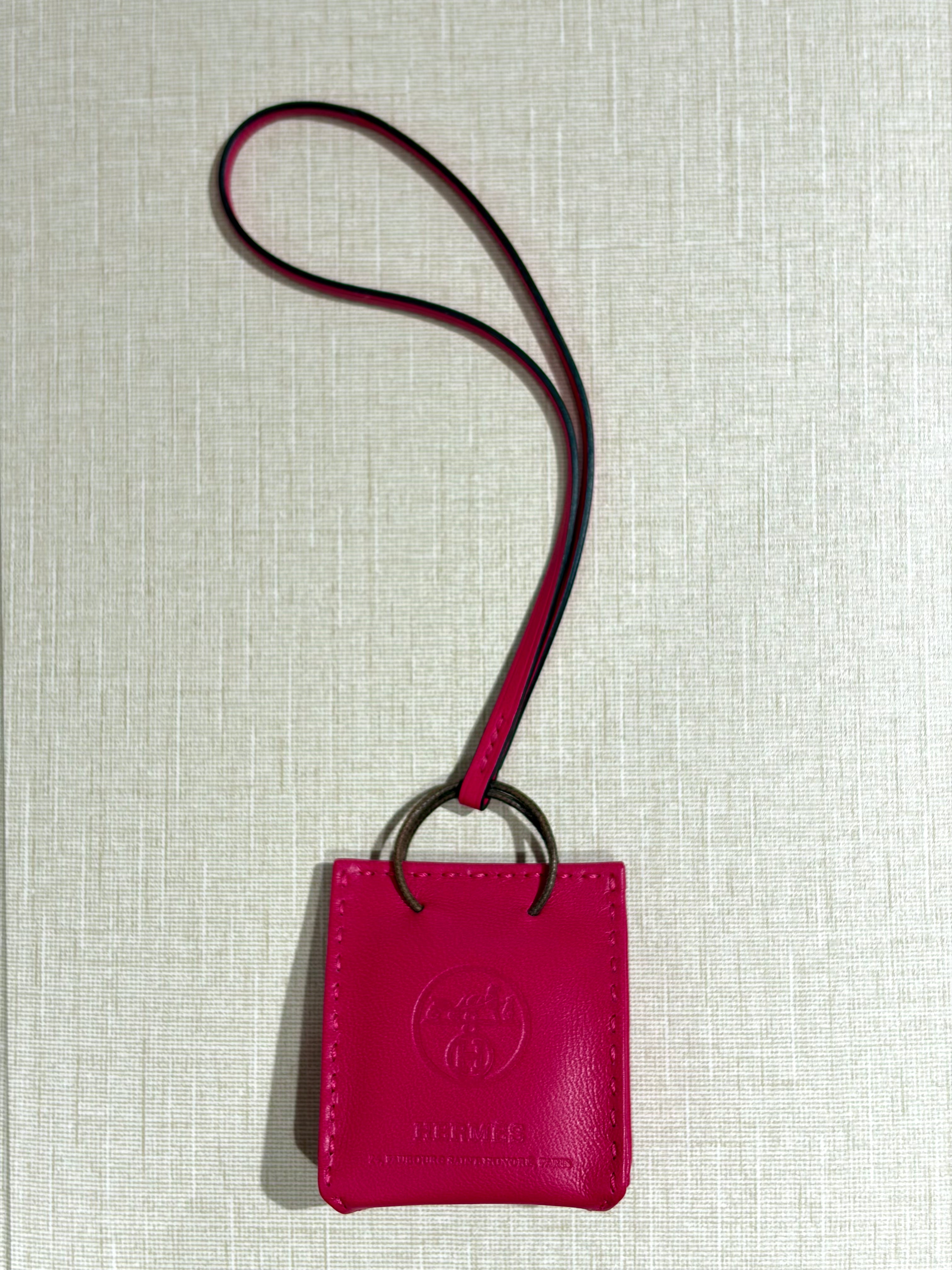 [New] Hermès Shopping Bag Charm Rose Mexico