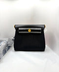 [New] Hermès Mini Herbag Black/Black Canvas CC