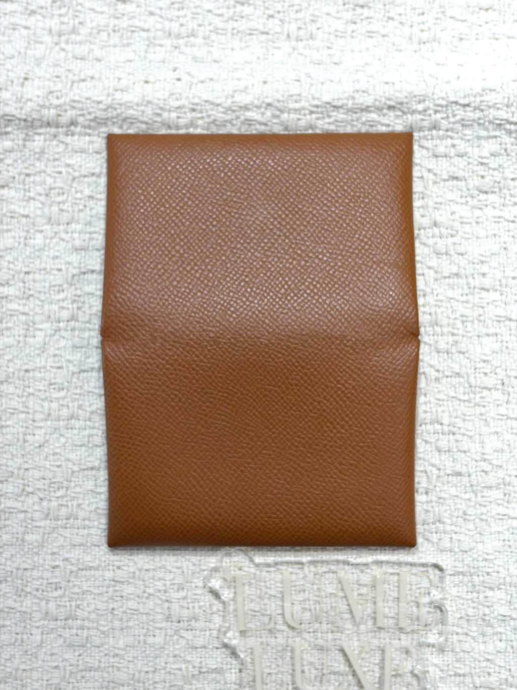 [Preloved] Hermès Calvi card holder Gold Epsom