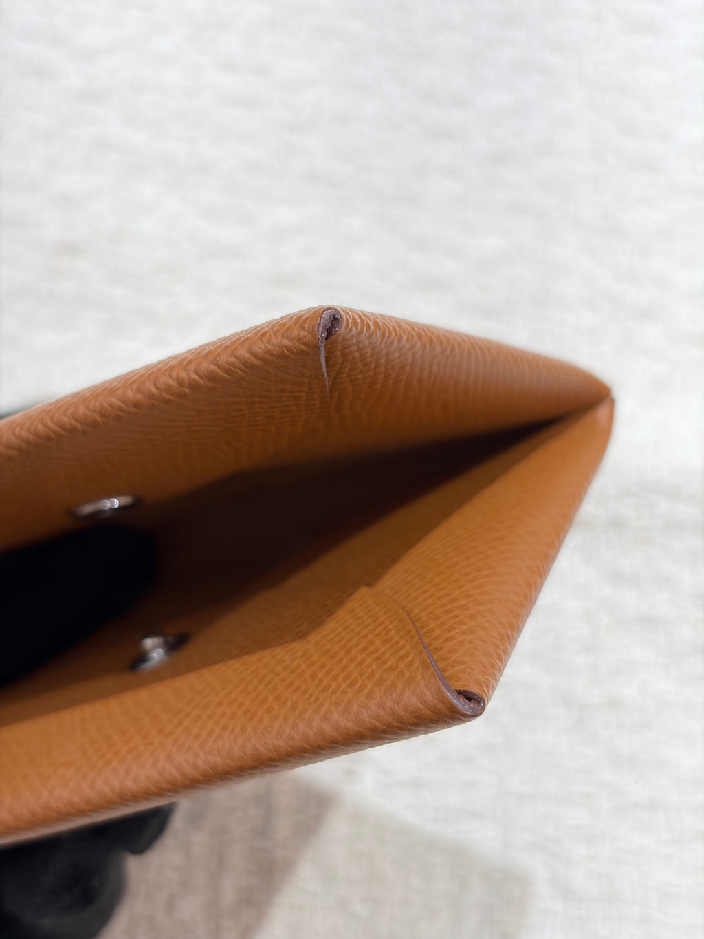 [Preloved] Hermès Calvi card holder Gold Epsom