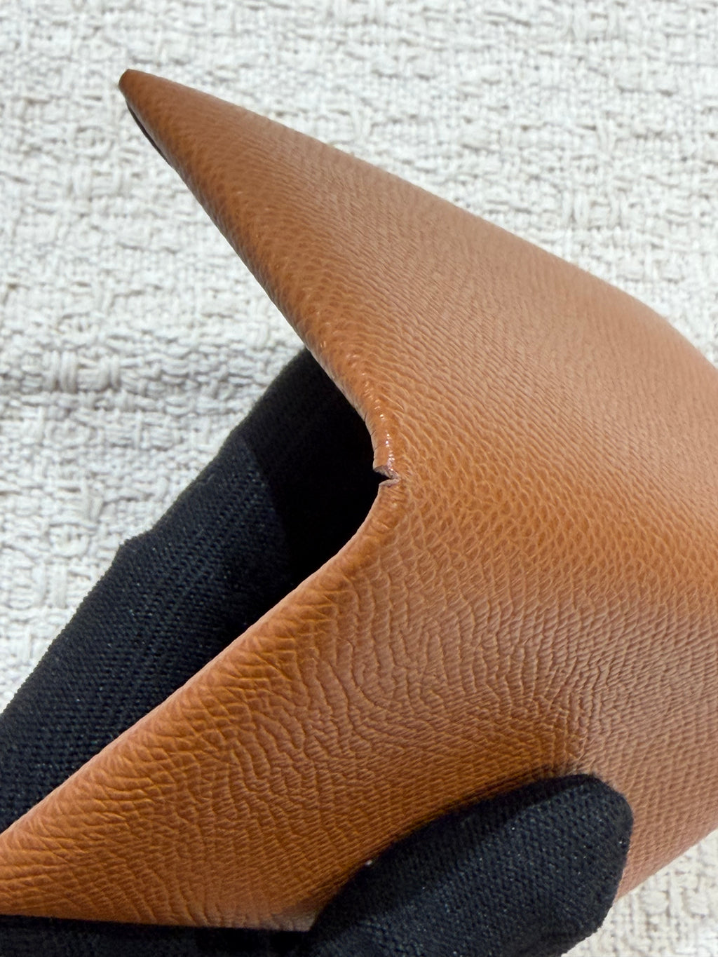 [Preloved] Hermès Calvi card holder Gold Epsom