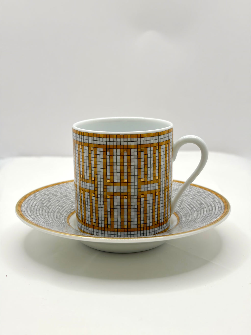 [New] Hermès Mosaique au 24 gold coffee cup and saucer (2 pairs in 1 set)