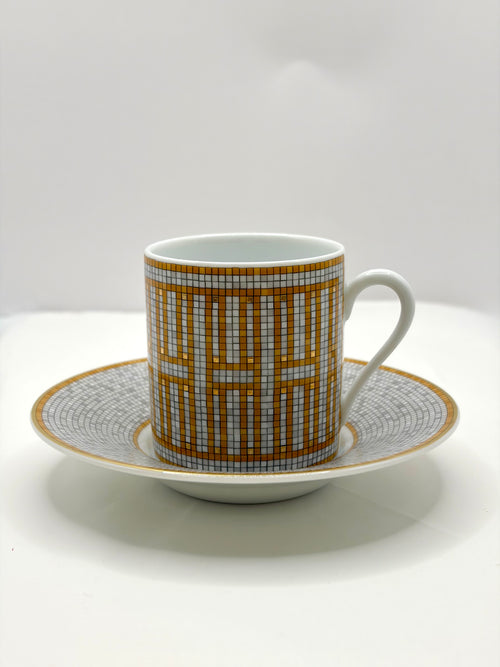 [New] Hermès Mosaique au 24 gold coffee cup and saucer (2 pairs in 1 set)