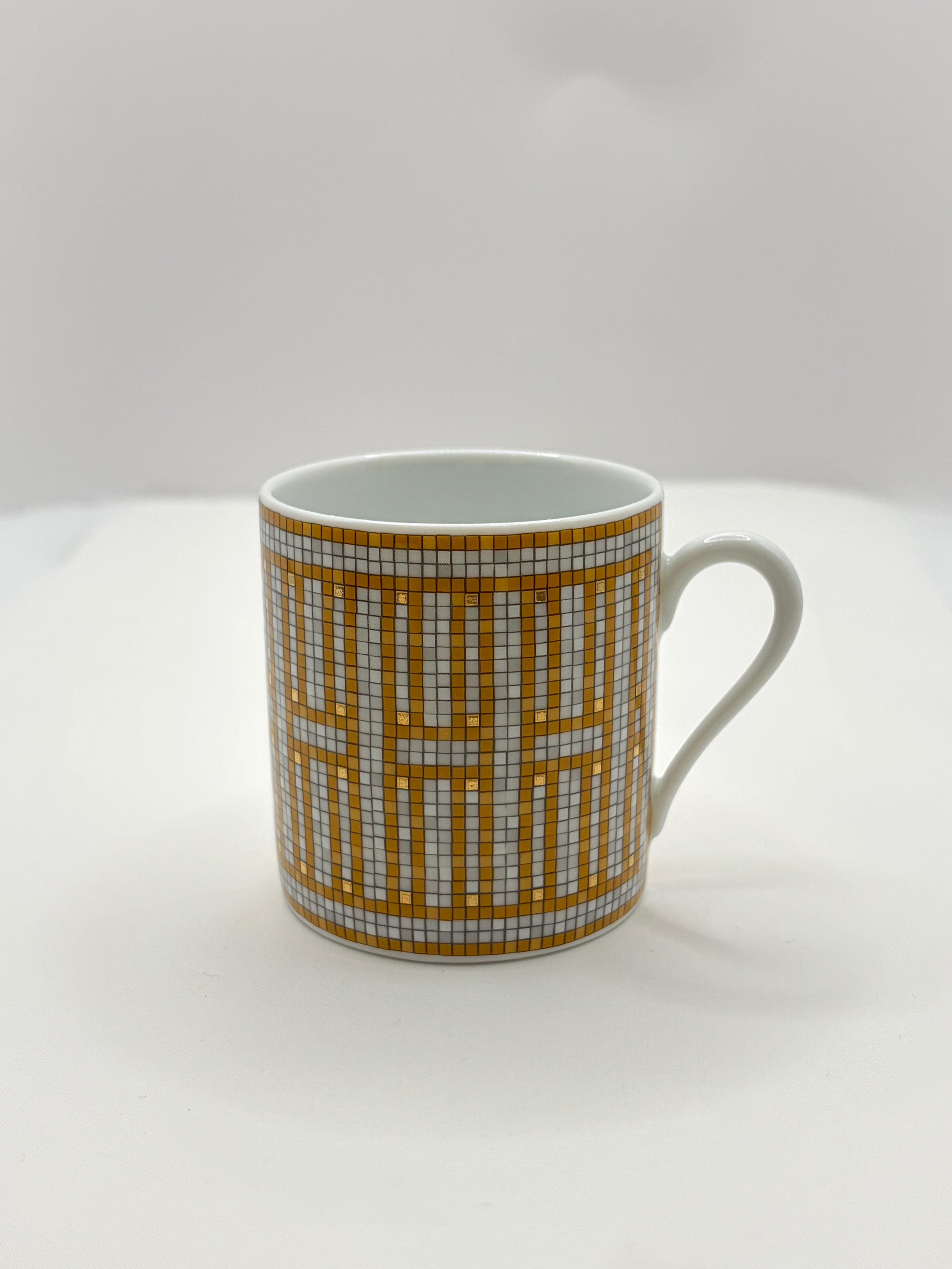 [New] Hermès Mosaique au 24 gold coffee cup and saucer (2 pairs in 1 set)