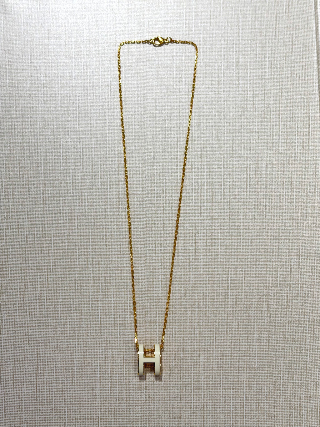 [Preloved] Hermès Pop H Pendant Craie Gold