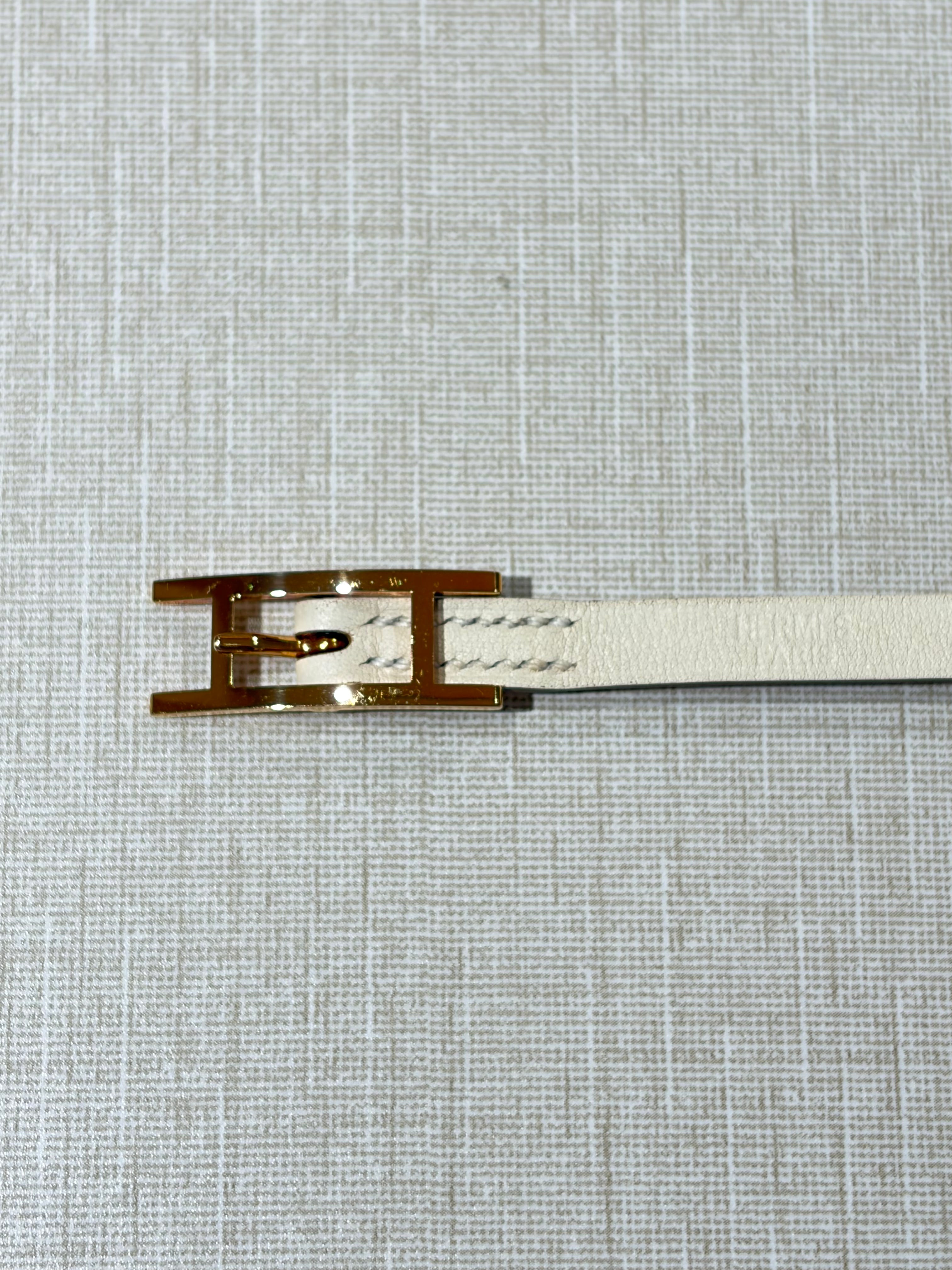 [Preloved] Hermès Hapi3 Double Tour Bracelet Craie Swift CC T3