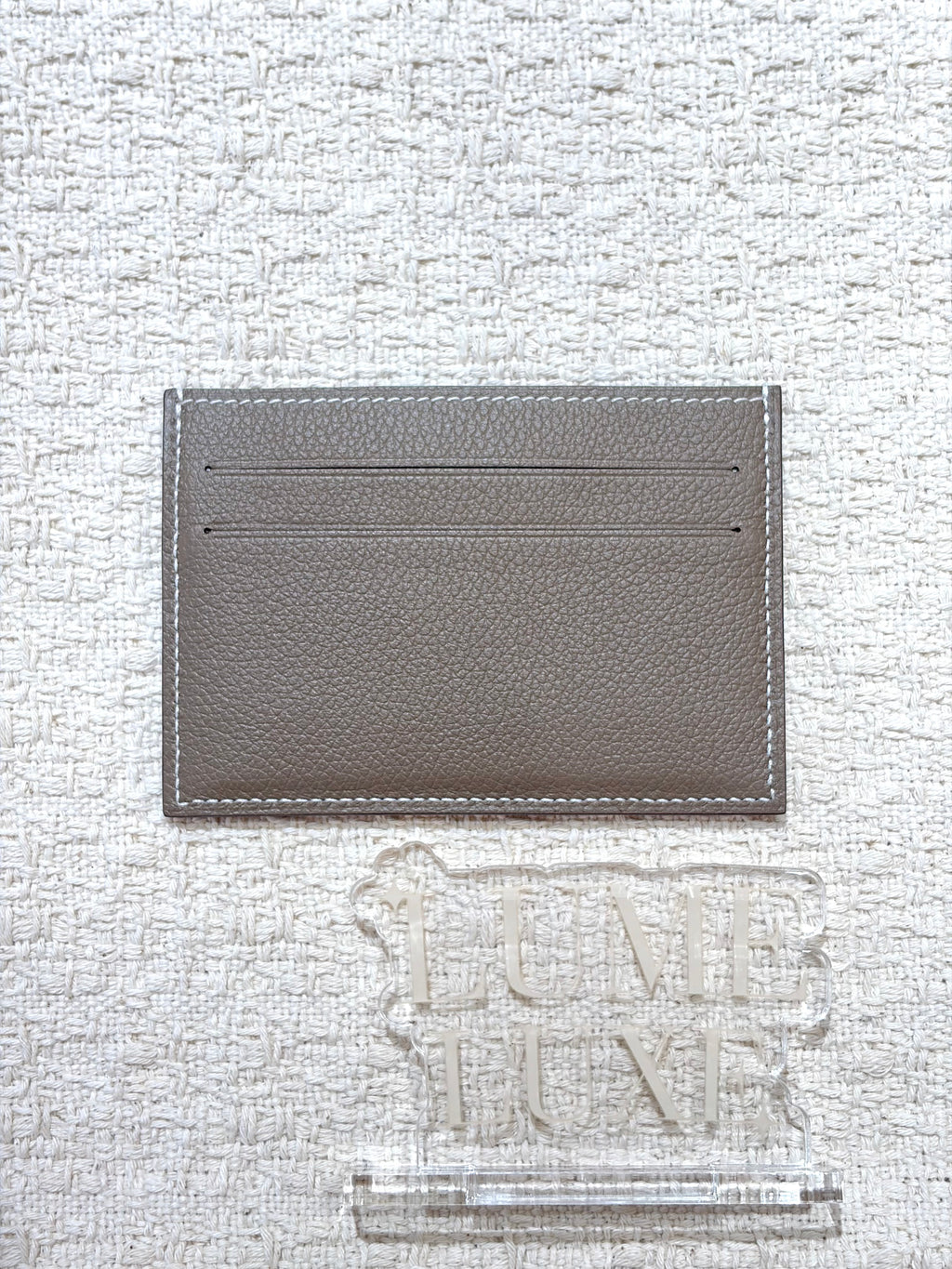[New] Hermès Citizen Twill card holder Etoupe Evercolor