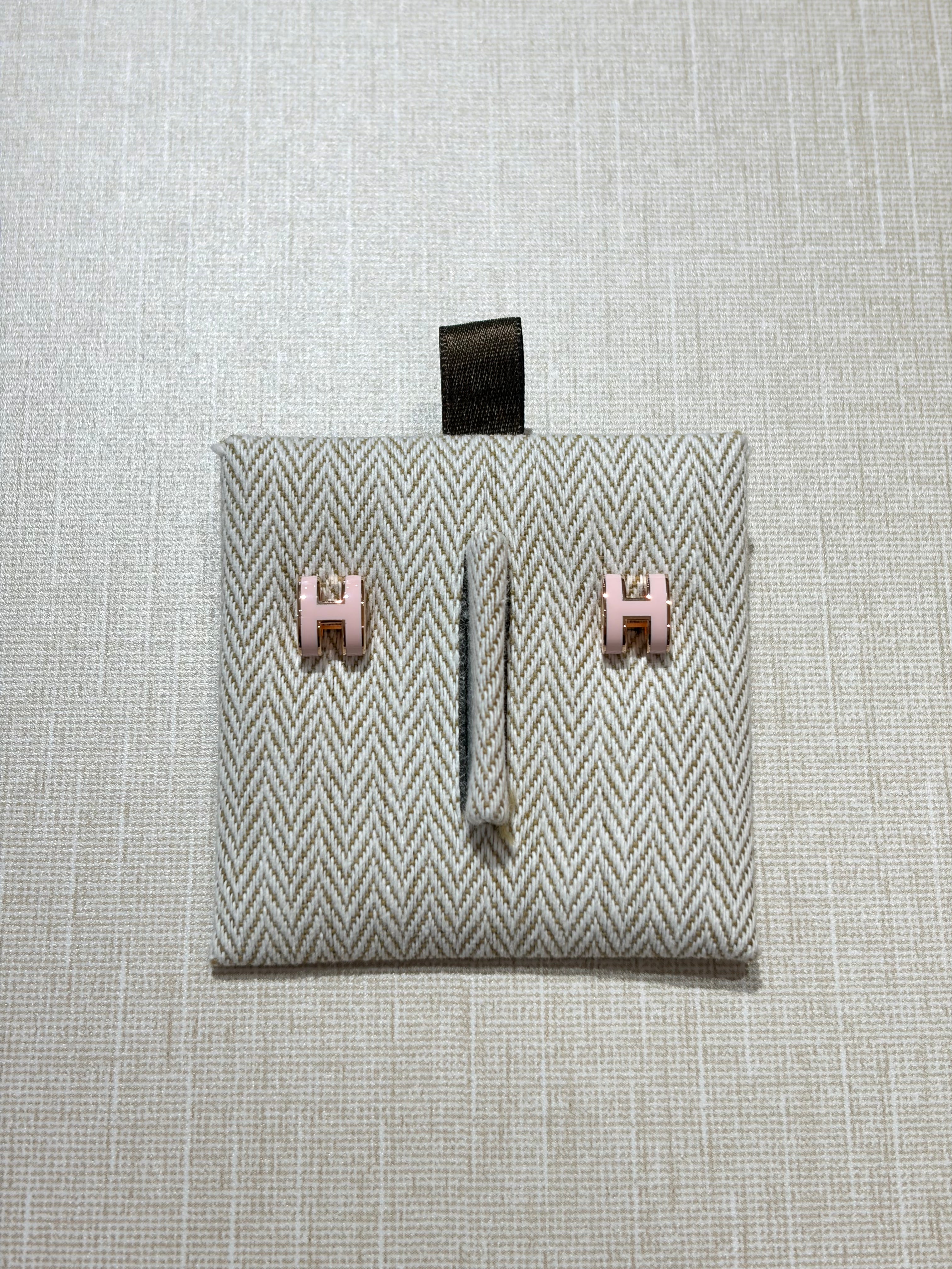 [New] Hermès Mini Pop H Earrings Rose Dragee Rose gold