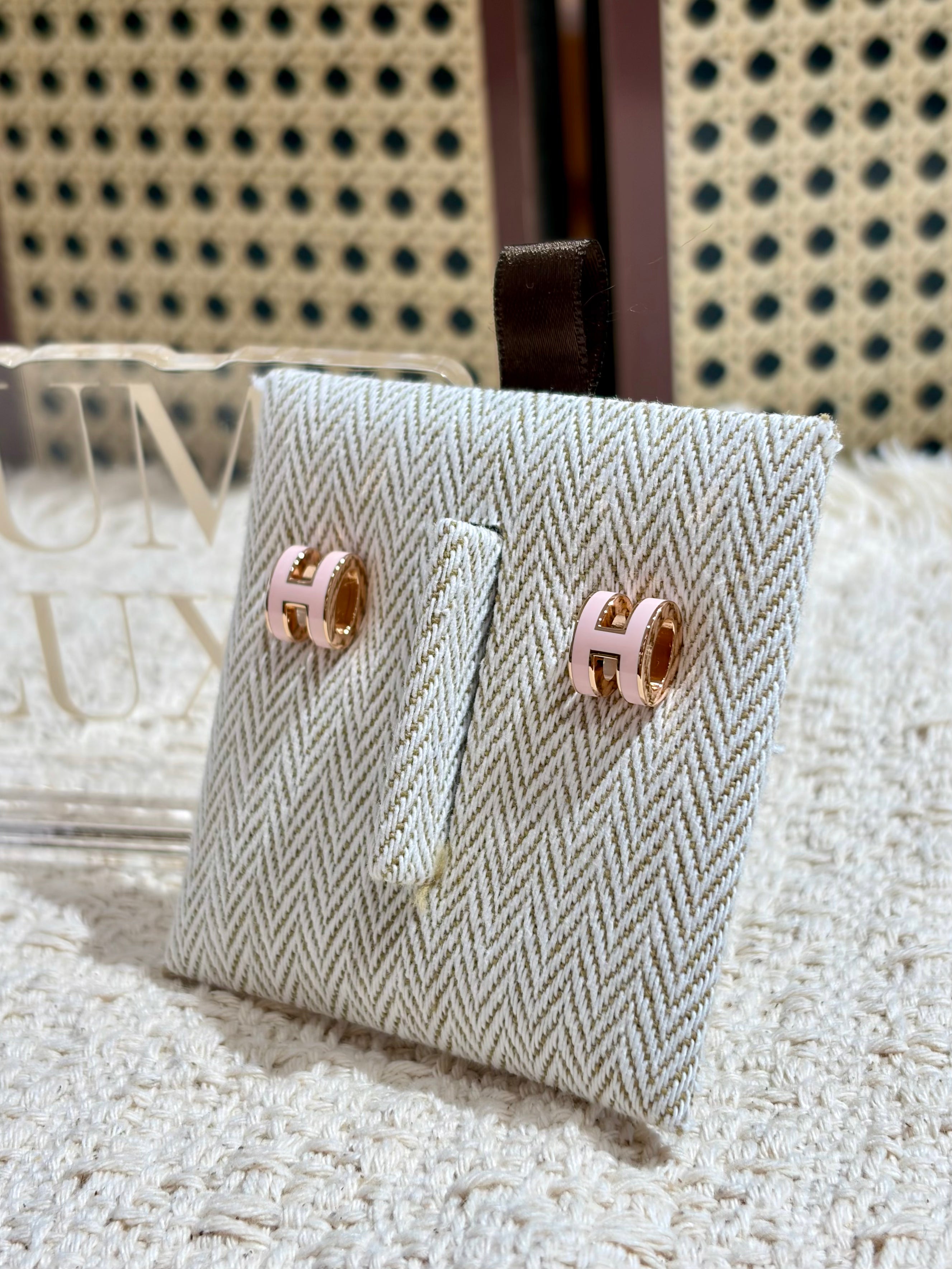 [New] Hermès Mini Pop H Earrings Rose Dragee Rose gold