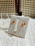 [Preloved] Hermès Mini Pop H Earrings Rose Dragee Gold