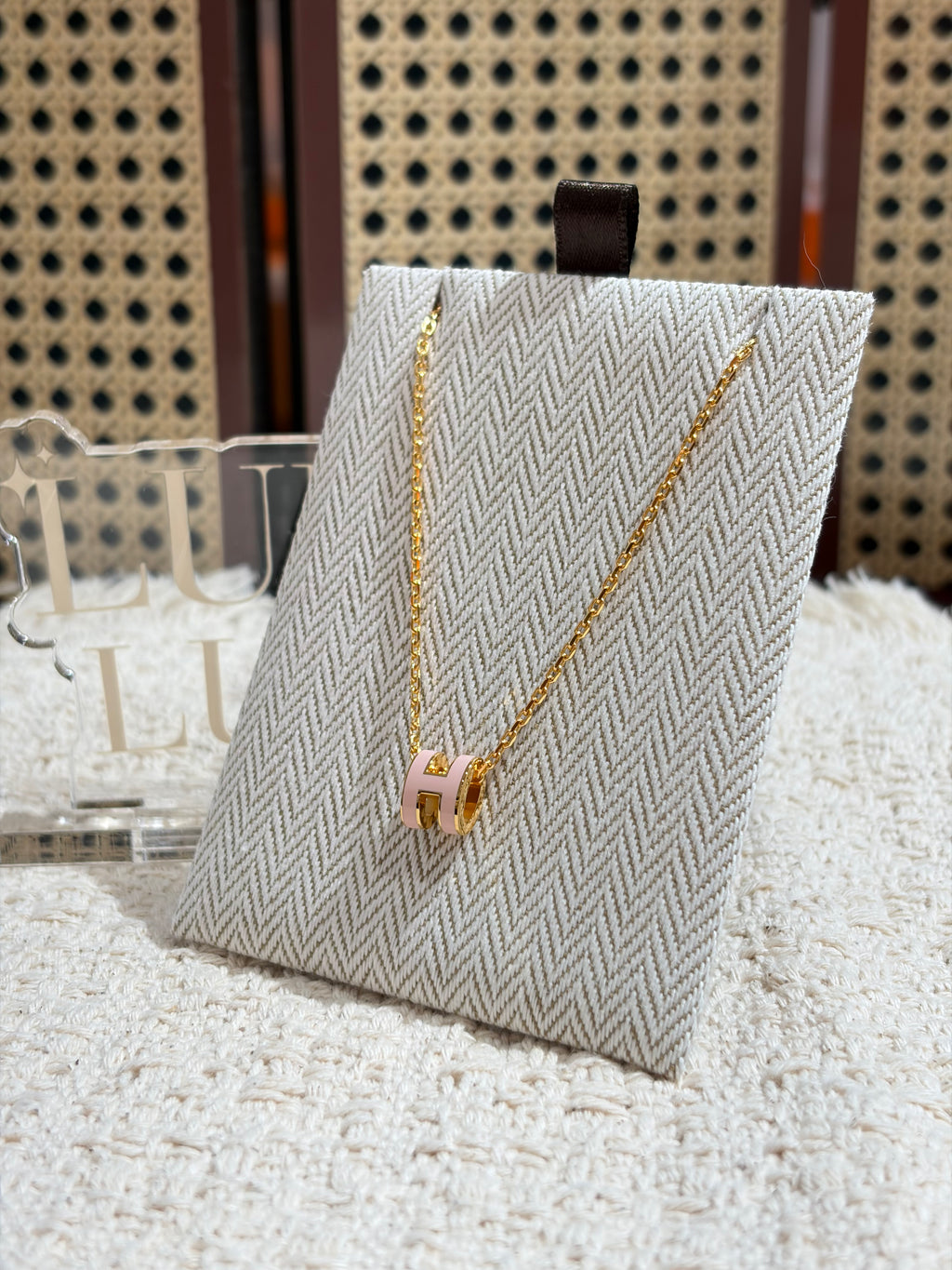 [New] Hermès Mini Pop H Pendant Rose Dragee Gold