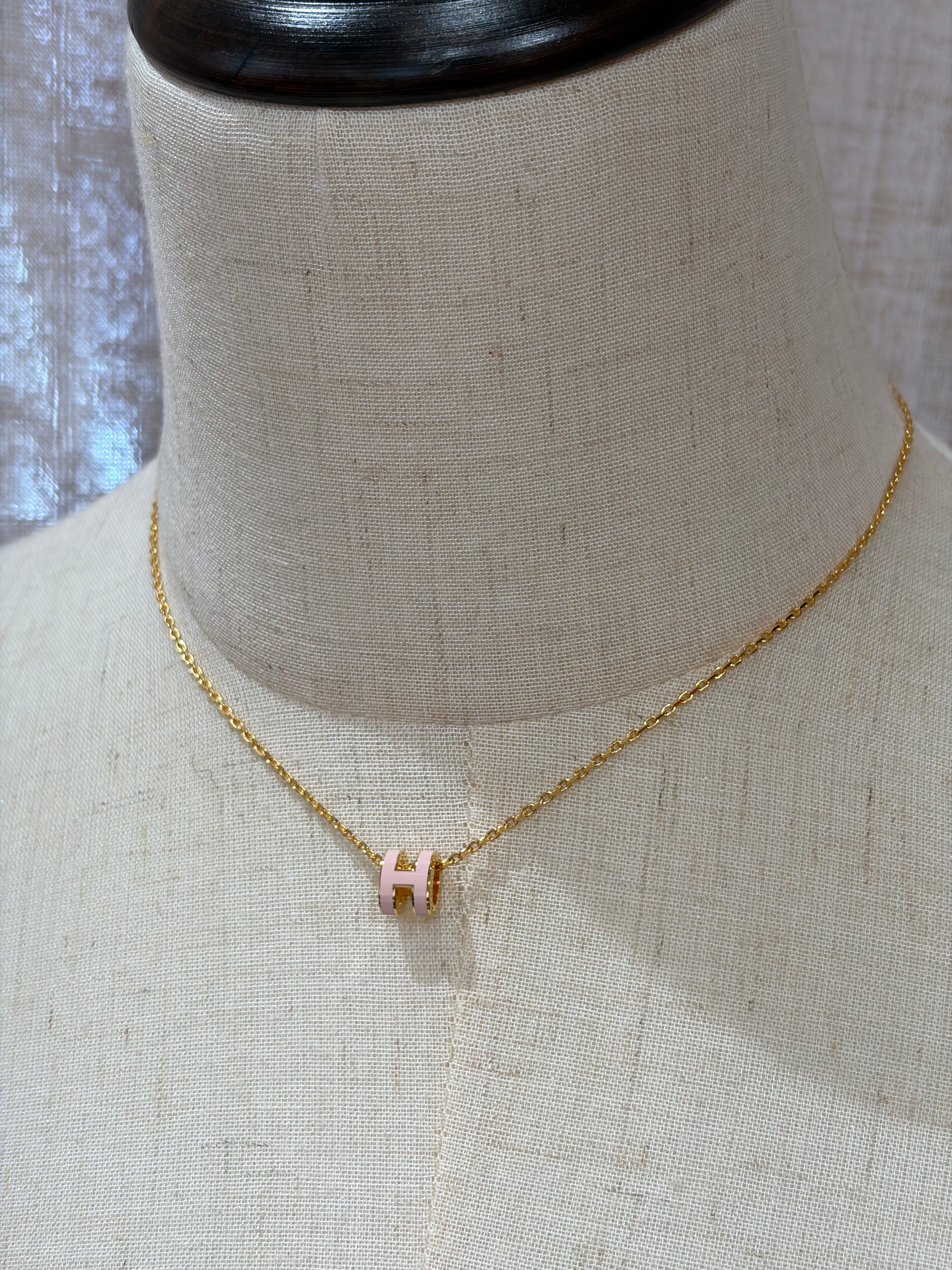 [New] Hermès Mini Pop H Pendant Rose Dragee Gold