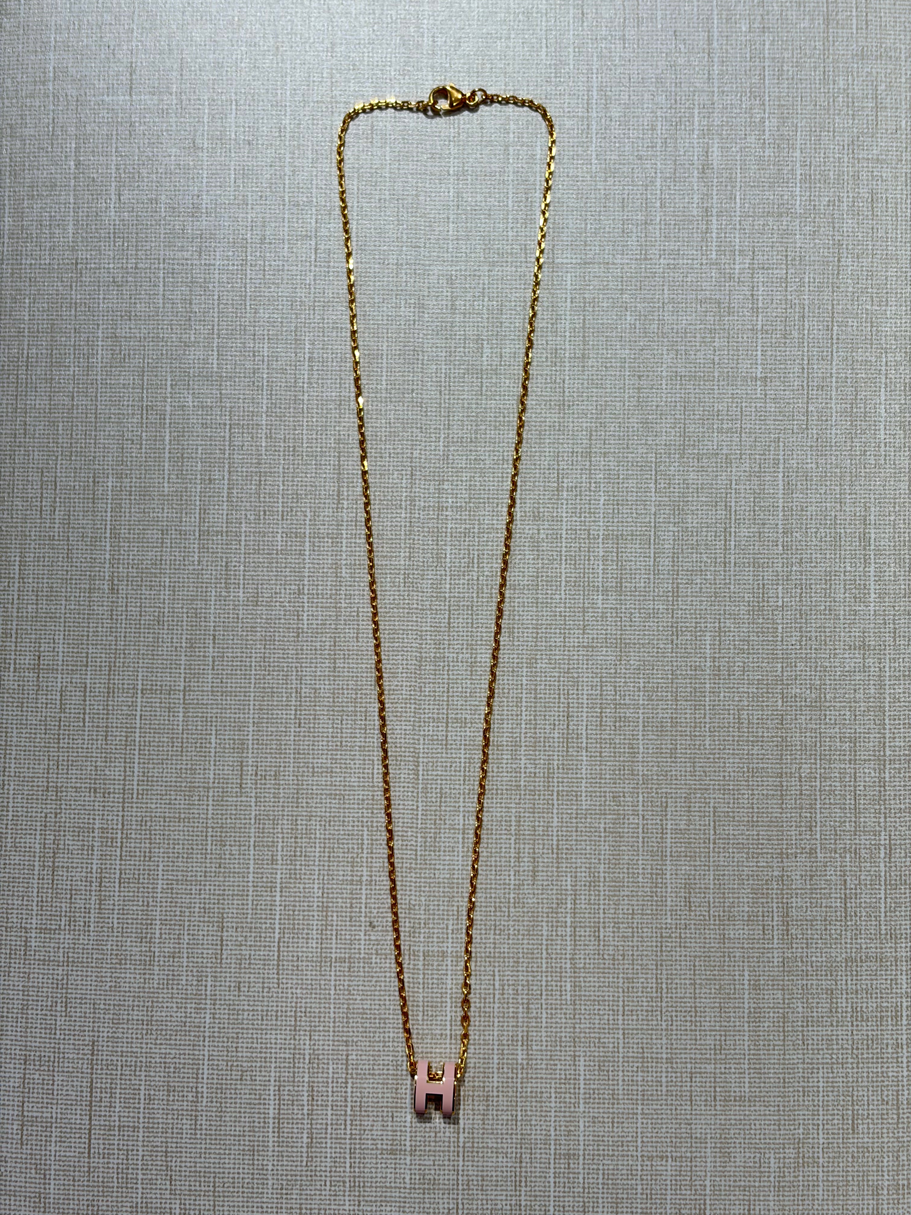 [New] Hermès Mini Pop H Pendant Rose Dragee Gold