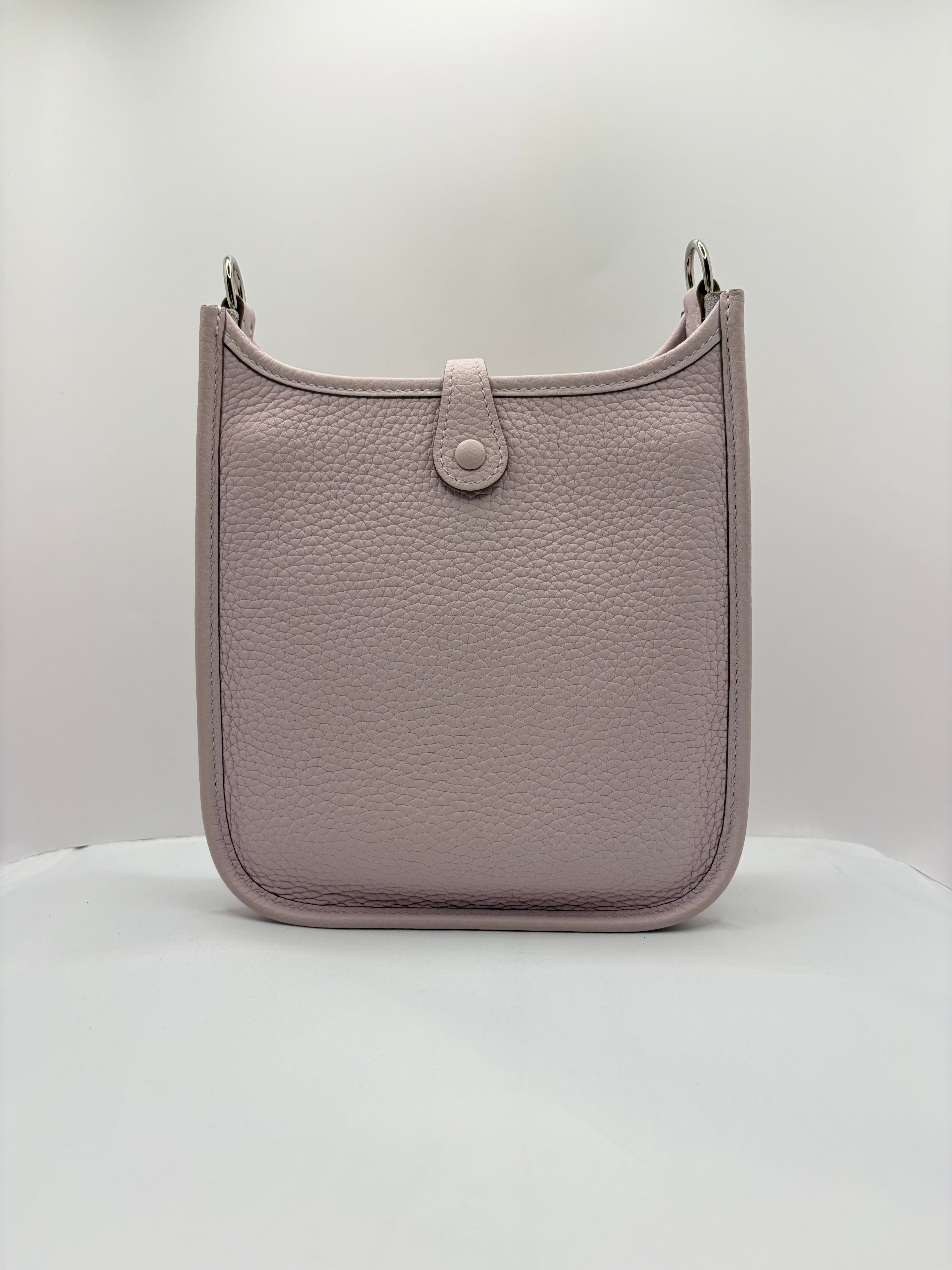[Preloved] Hermès Mini Evelyne Mauve Pale TC CK