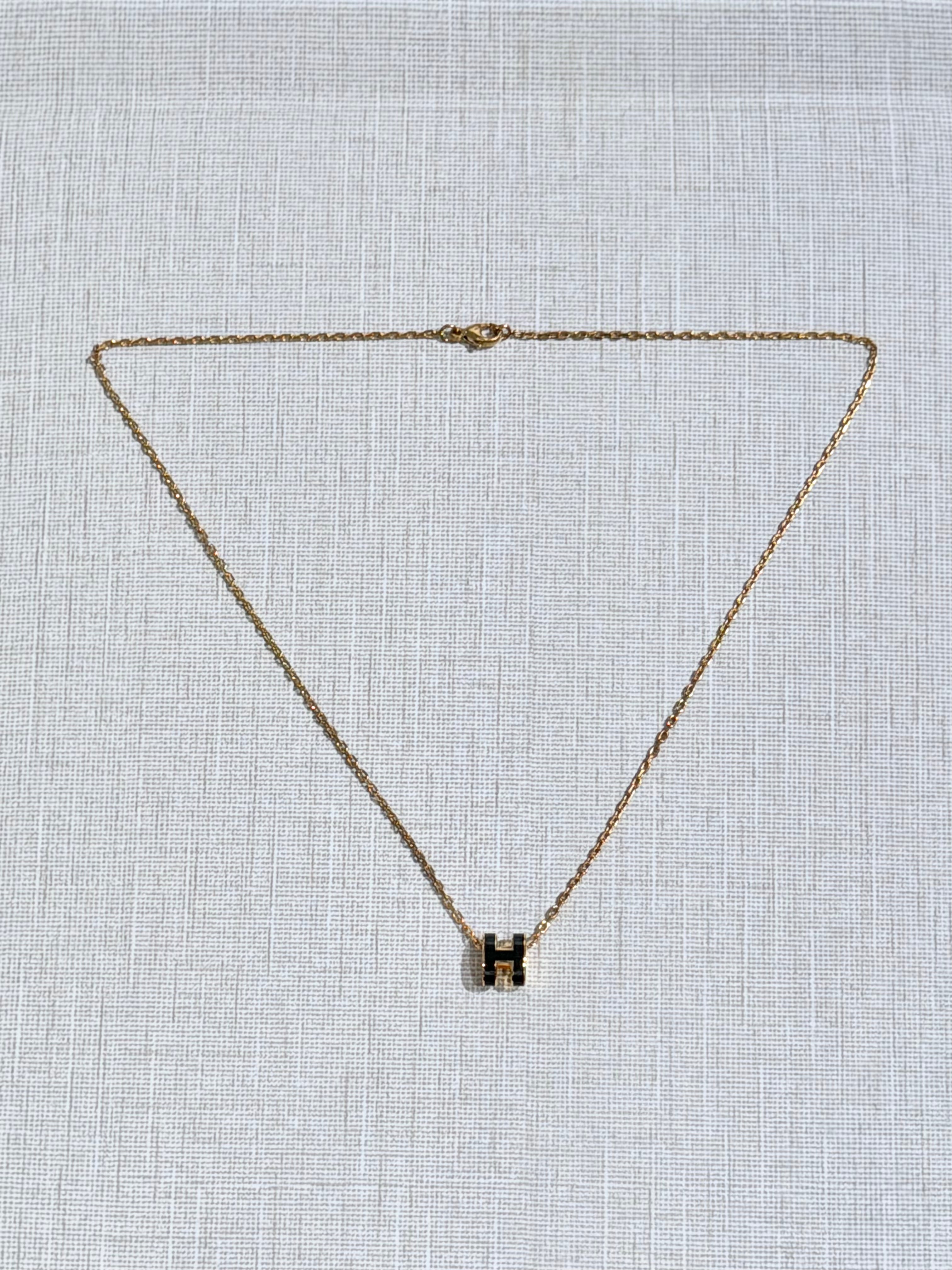 [New] Hermès mini pop H Pendant Marron Glace / rosegold