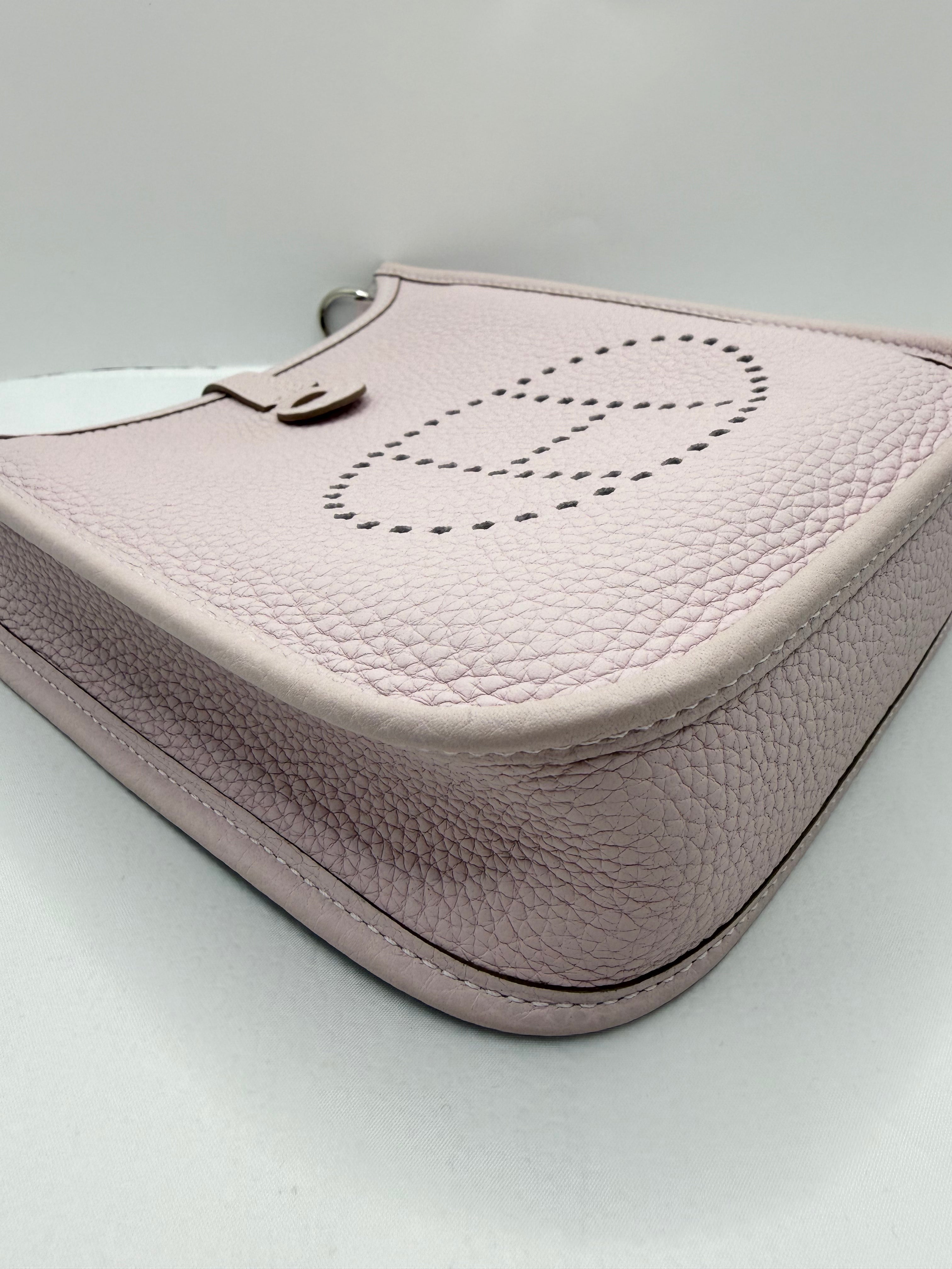 [Preloved] Hermès Mini Evelyne Mauve Pale TC CK