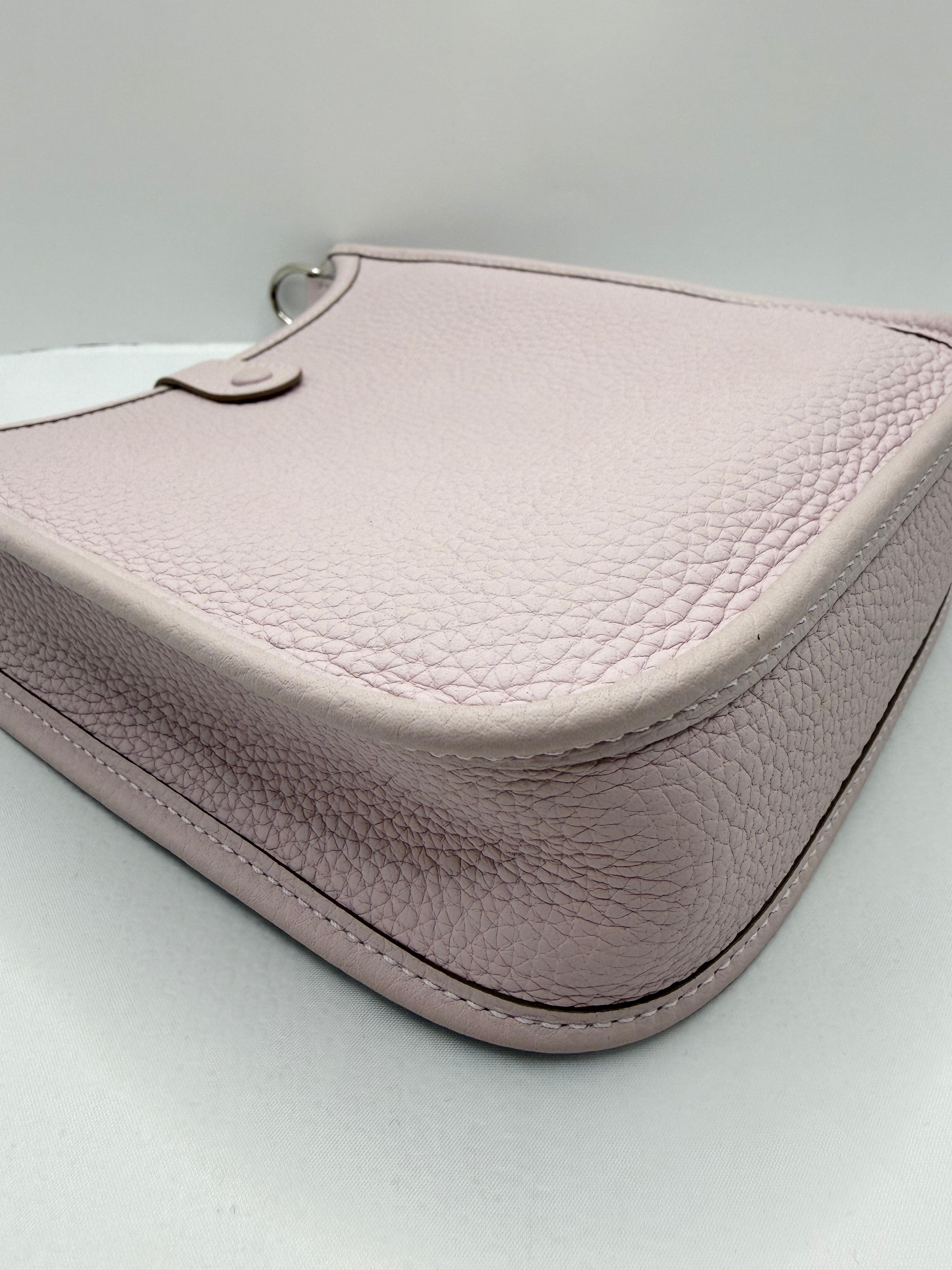 [Preloved] Hermès Mini Evelyne Mauve Pale TC CK
