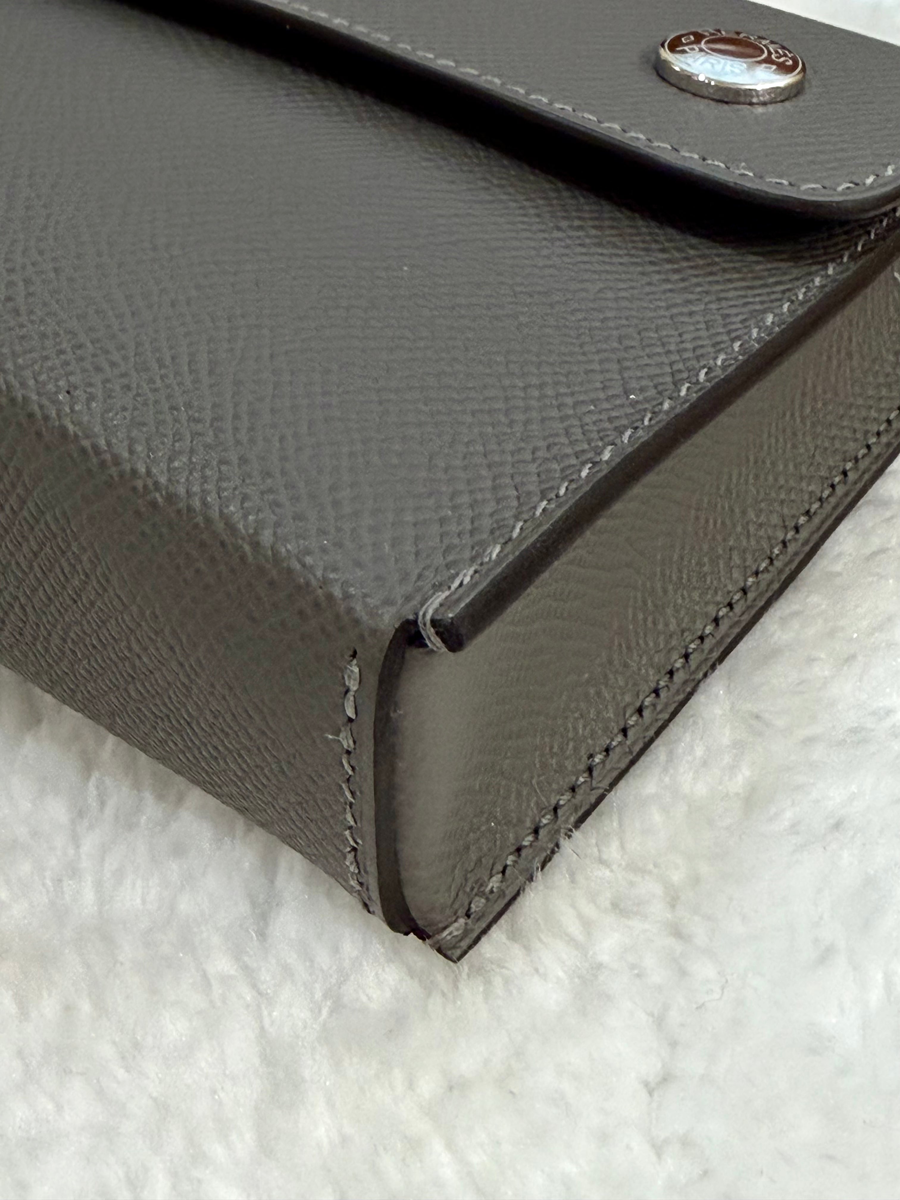 [New] Hermès Snap Wallet Gris Meyer Epsom