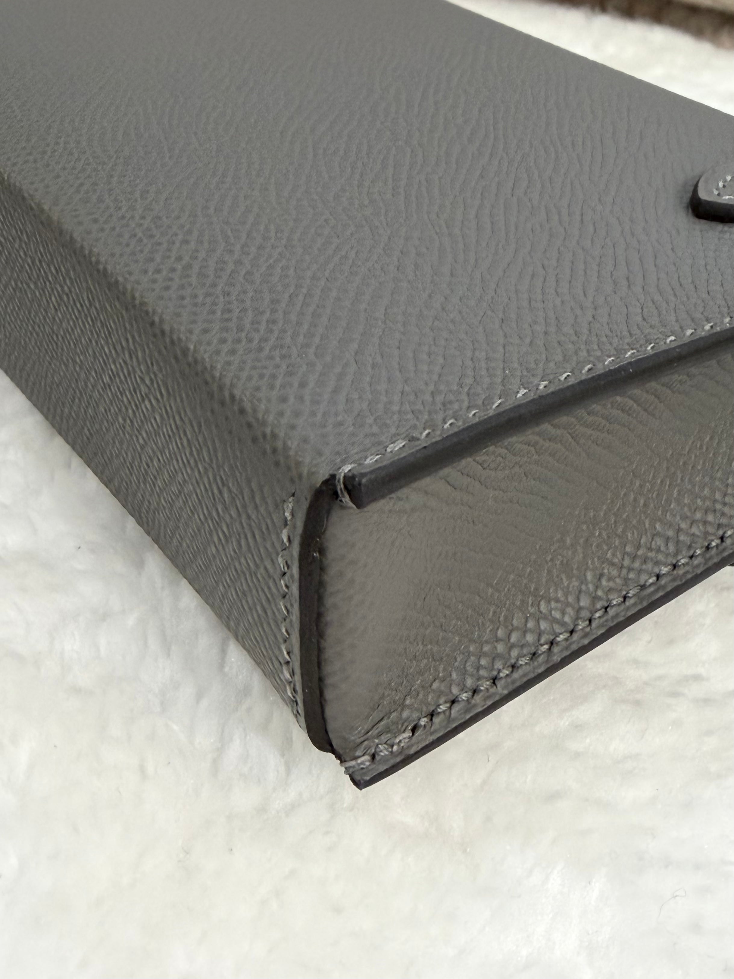 [New] Hermès Snap Wallet Gris Meyer Epsom