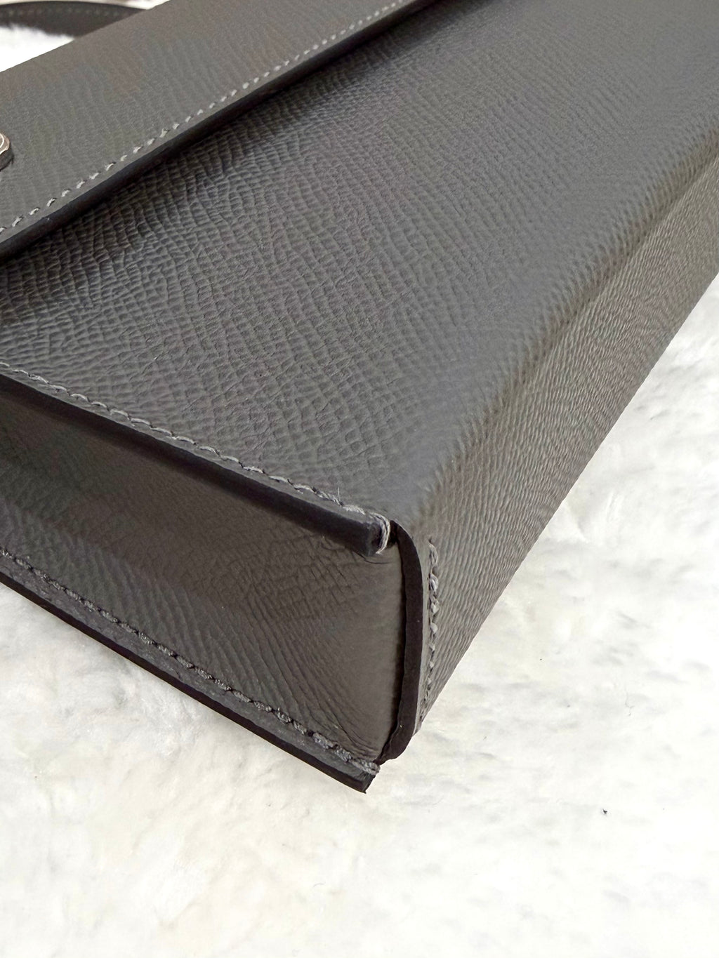 [New] Hermès Snap Wallet Gris Meyer Epsom