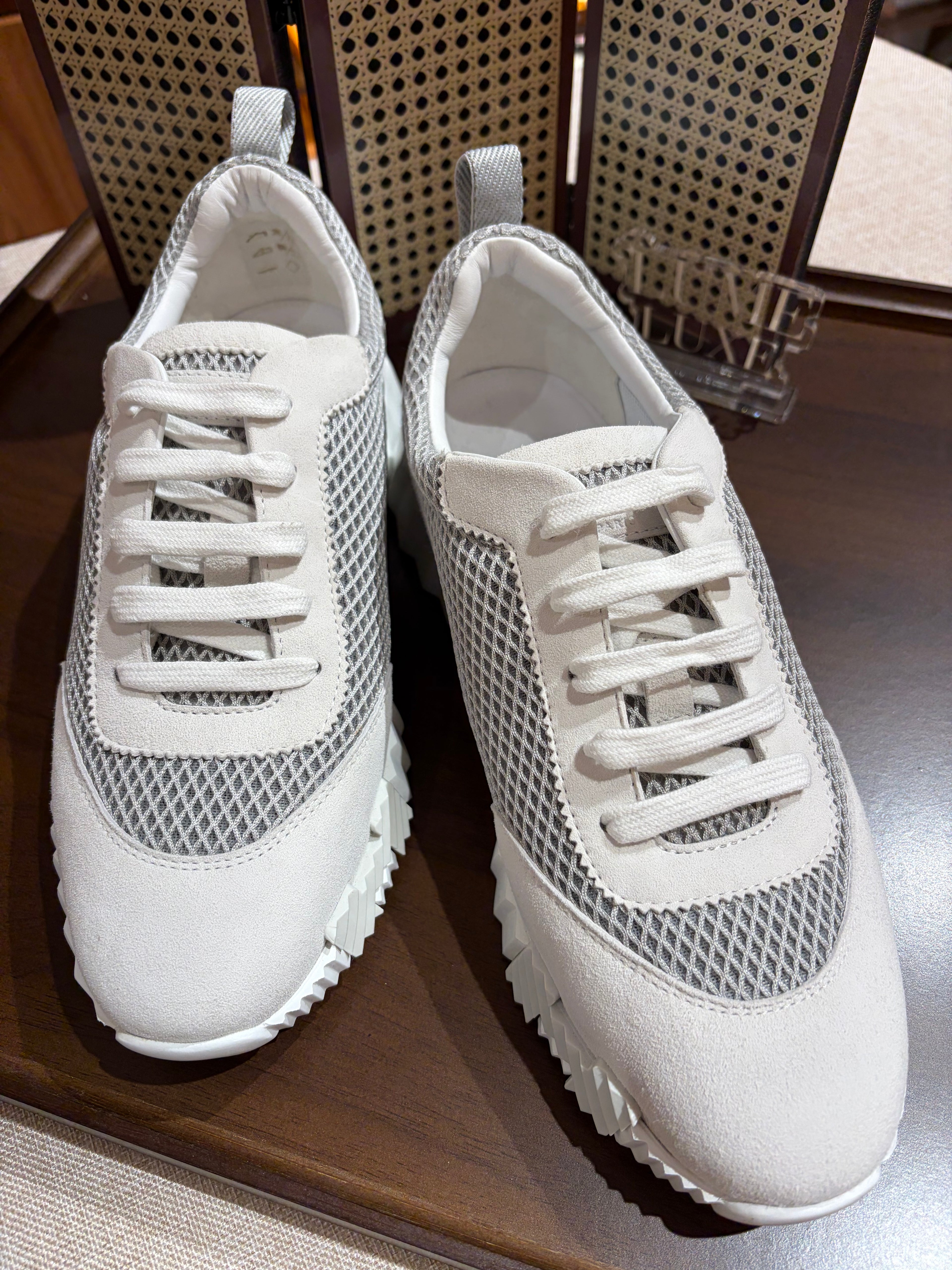 [New] Hermès Bouncing Sneakers Gris Lulea/Blanc 38.5