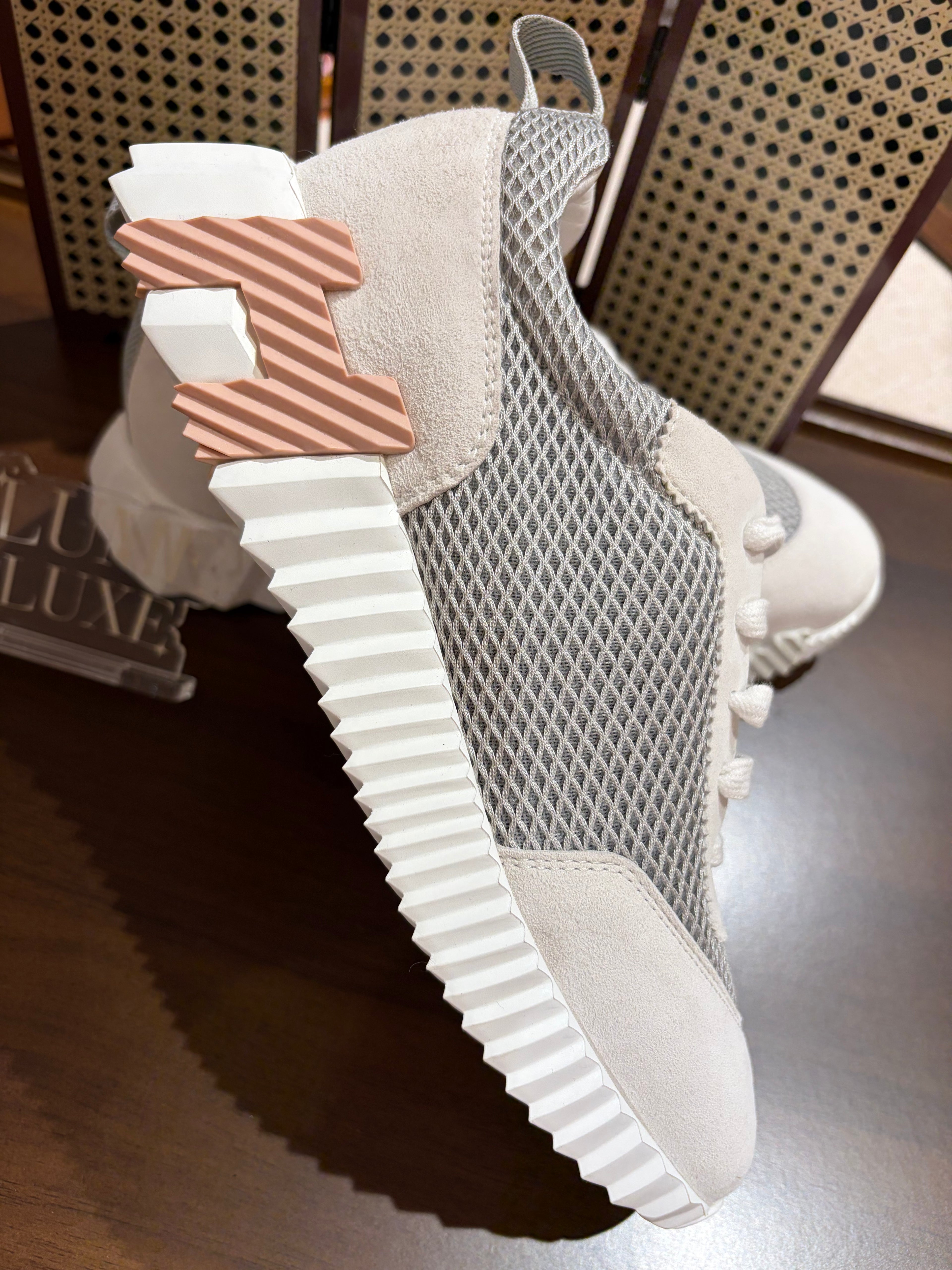 [New] Hermès Bouncing Sneakers Gris Lulea/Blanc 38.5