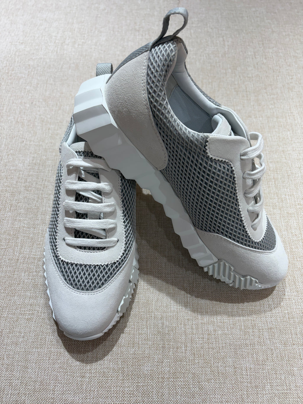 [New] Hermès Bouncing Sneakers Gris Lulea/Blanc 38.5