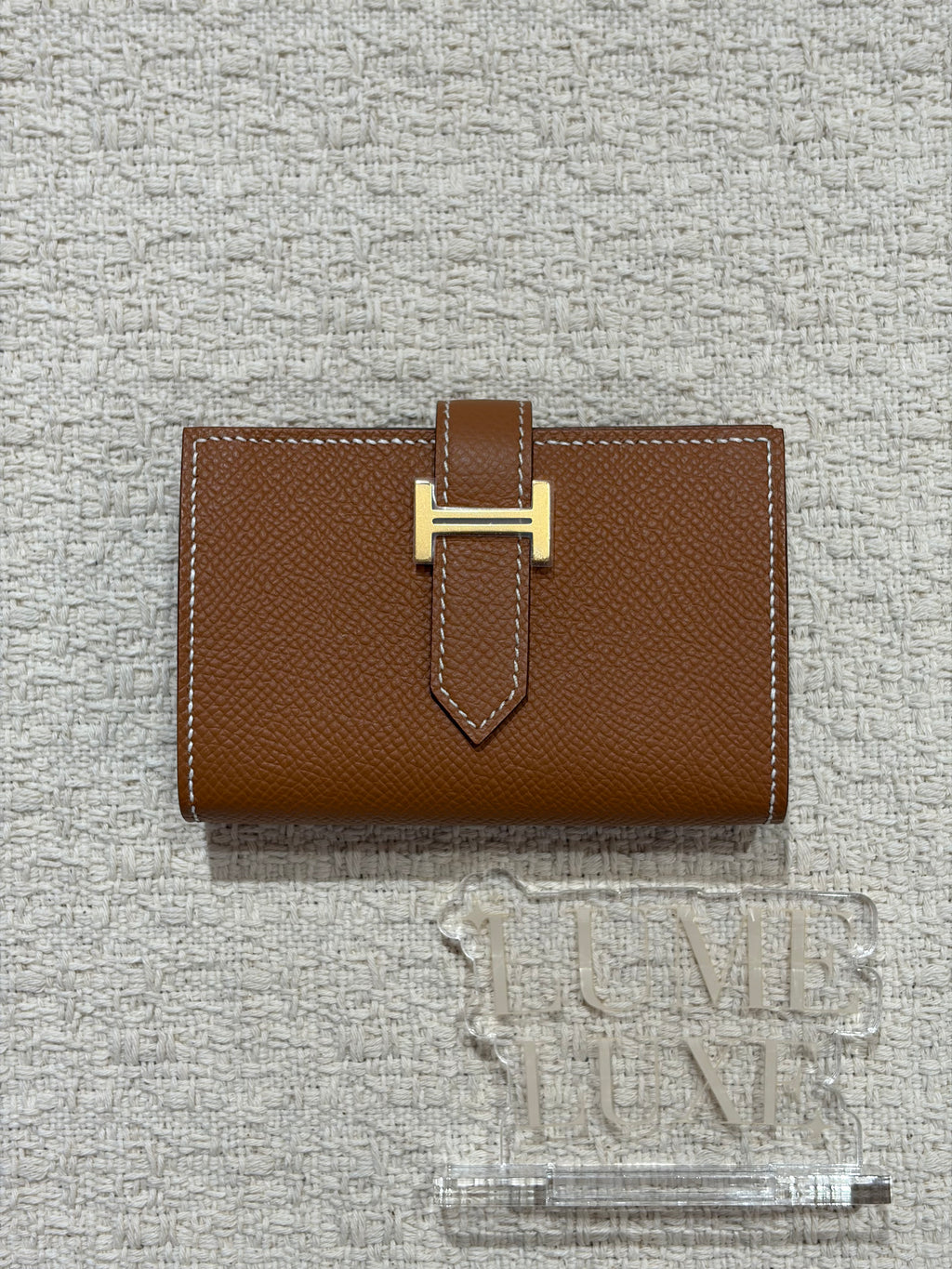 [New] Hermès Bearn Mini Wallet Gold Epsom
