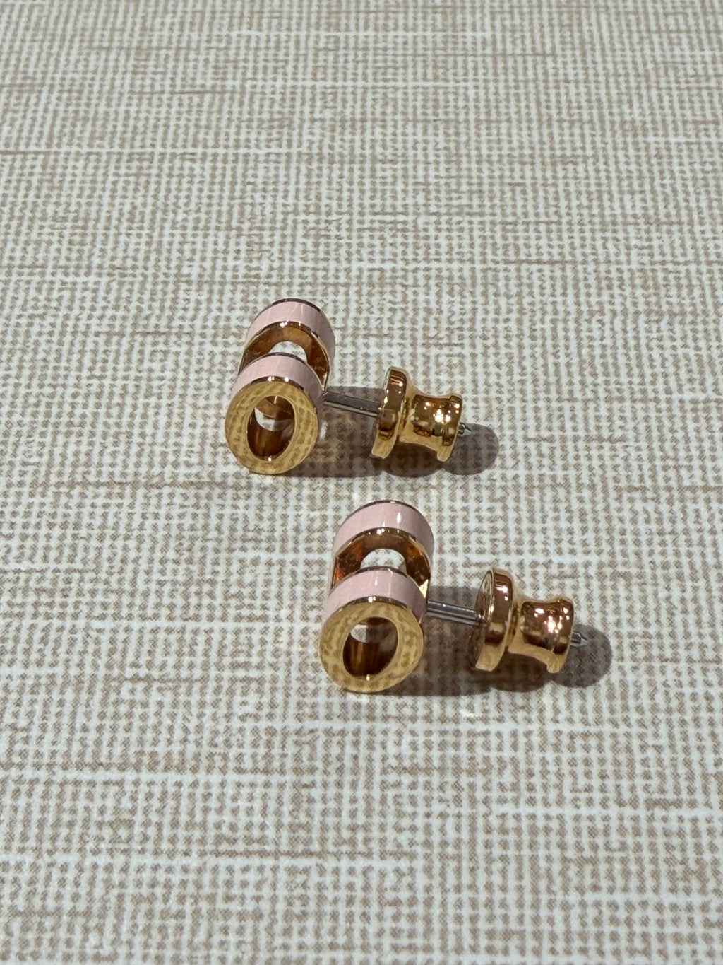[Preloved] Hermès Mini Pop H Earrings Rose Dragee Rosegold