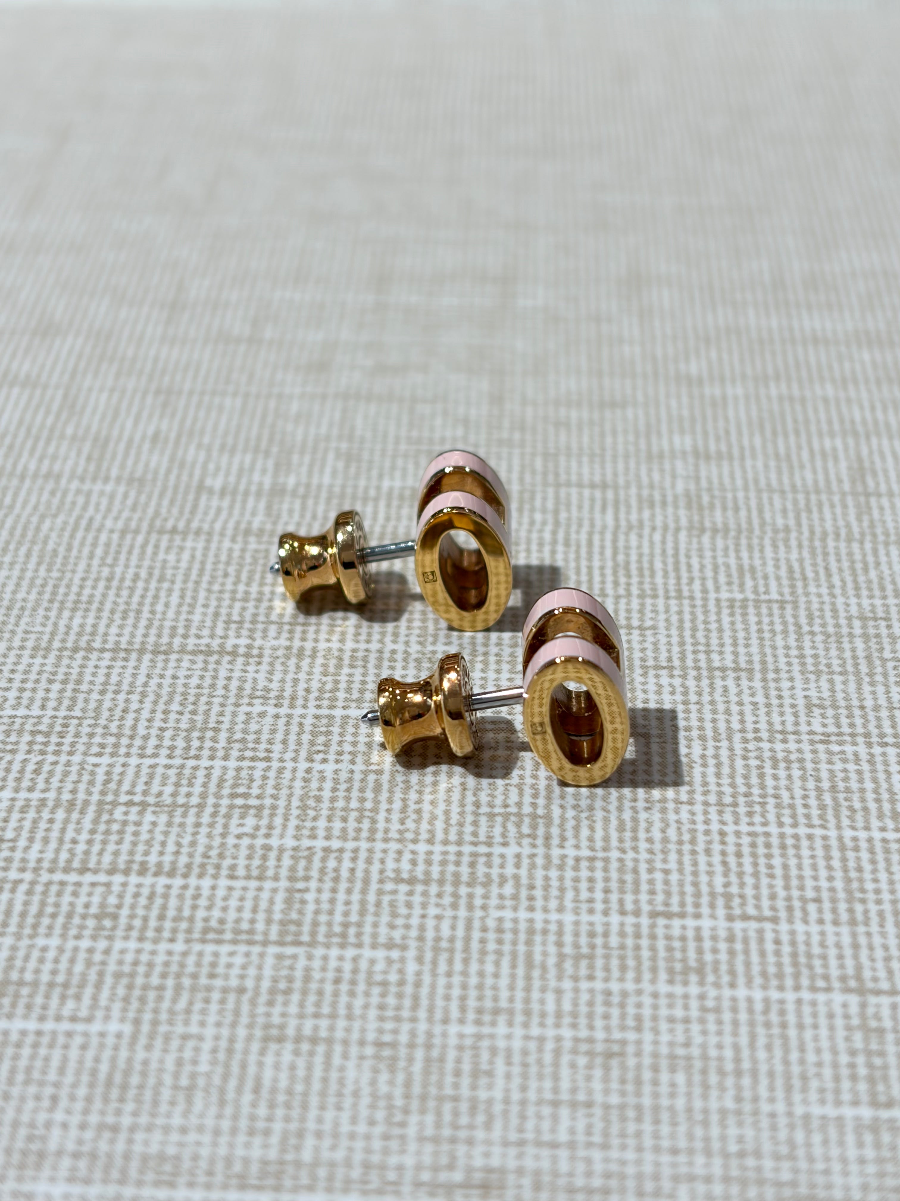 [Preloved] Hermès Mini Pop H Earrings Rose Dragee Rosegold
