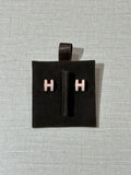 [Preloved] Hermès Mini Pop H Earrings Rose Dragee Rosegold