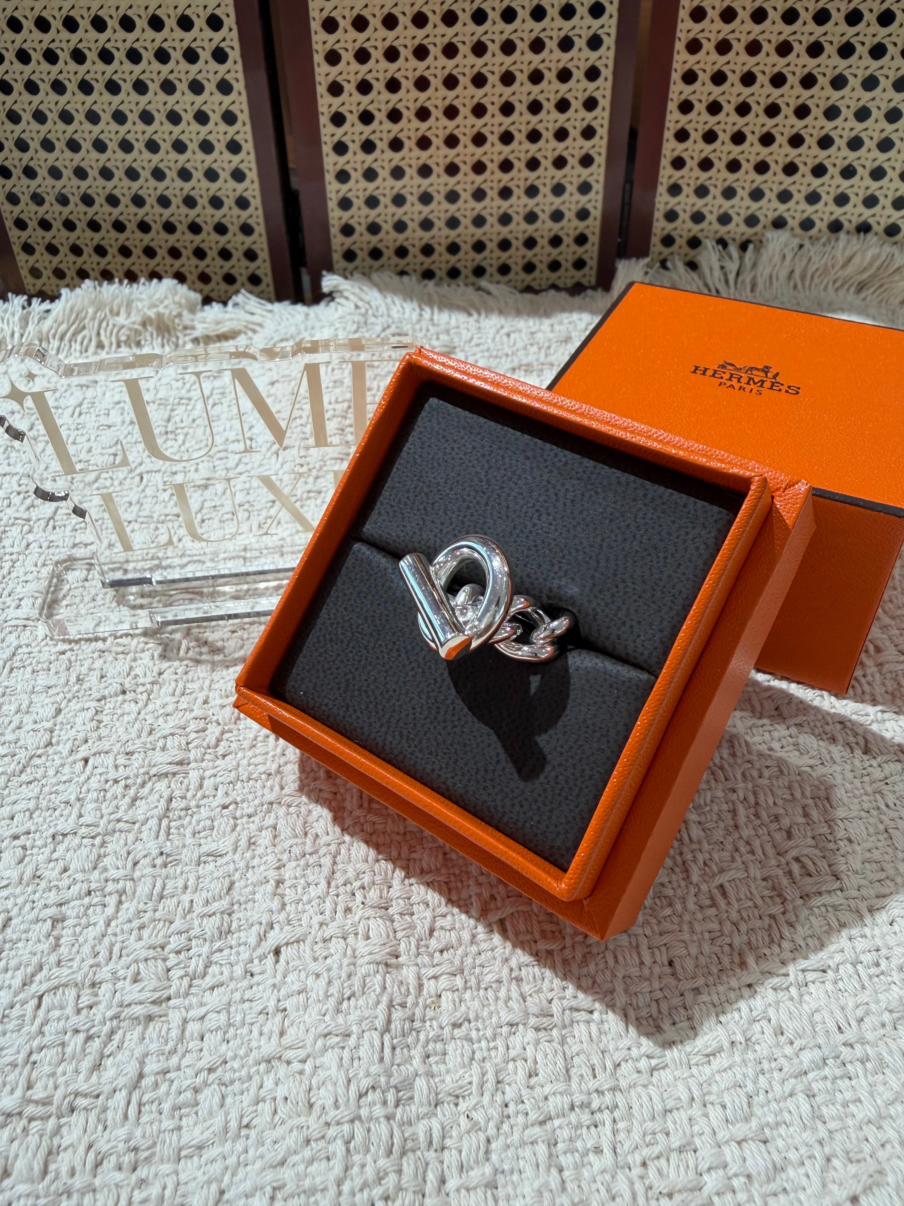 [Preloved] Hermès Croisette Ring PM Silver 52
