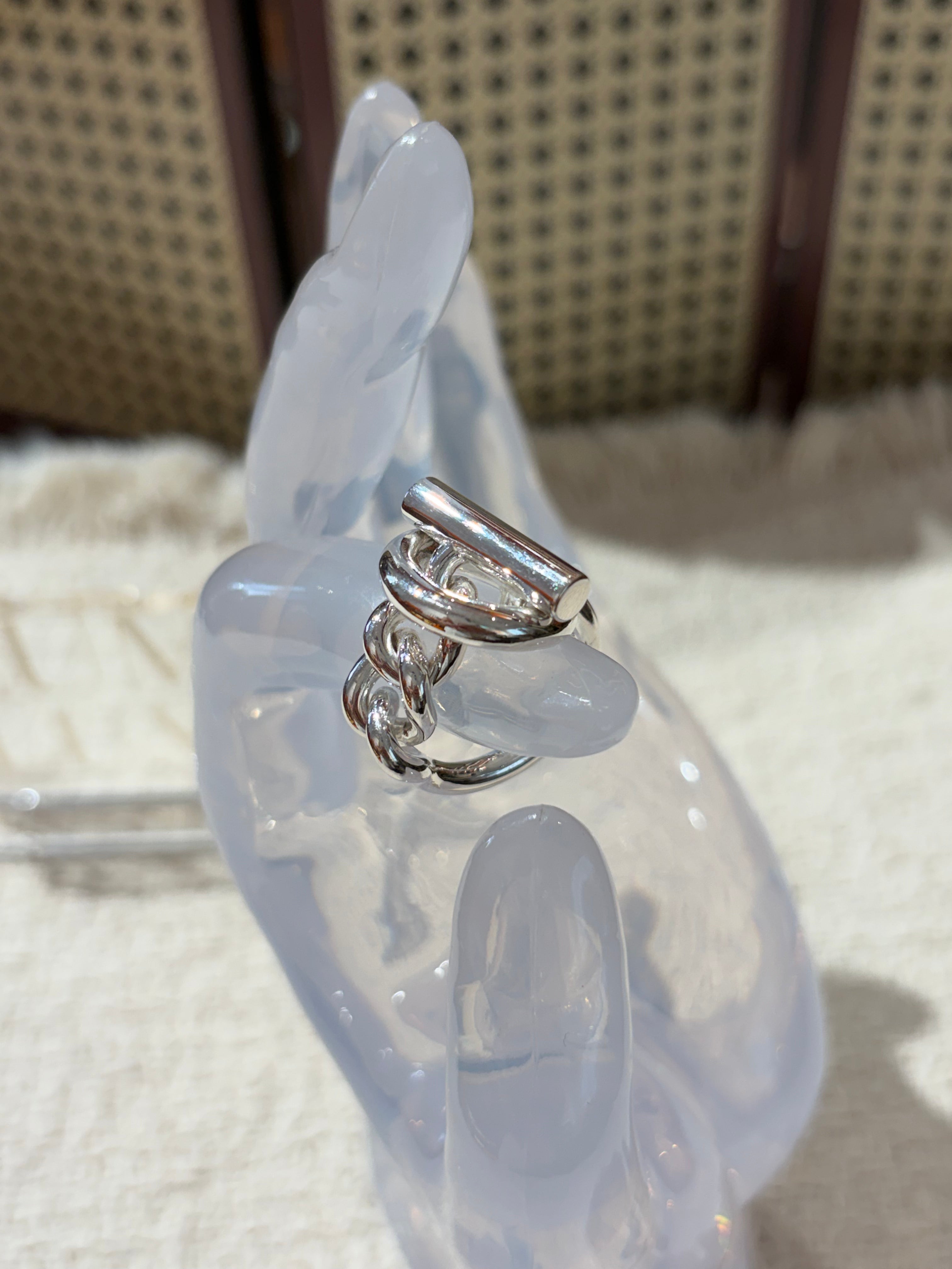 [Preloved] Hermès Croisette Ring PM Silver 52