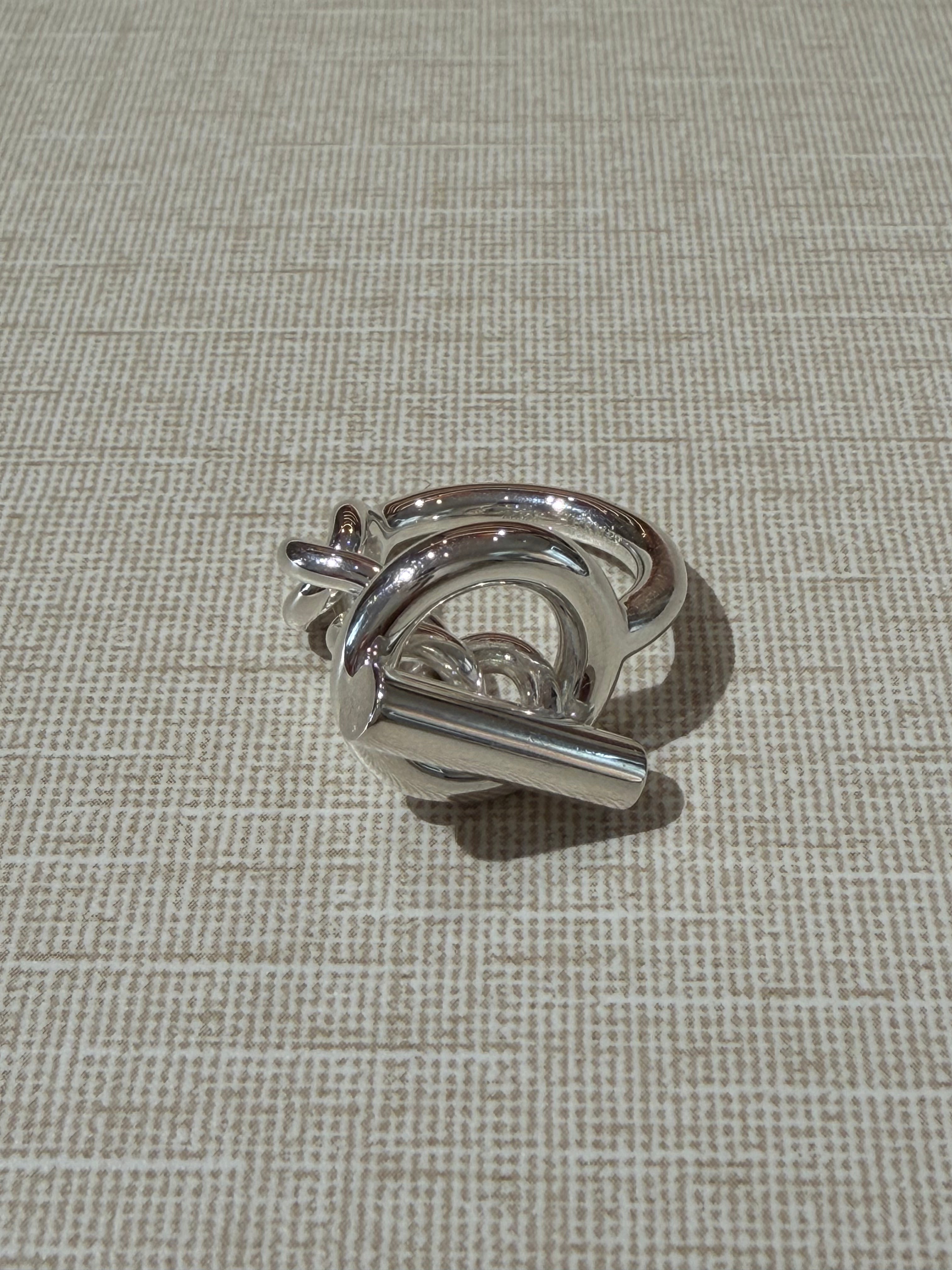 [Preloved] Hermès Croisette Ring PM Silver 52