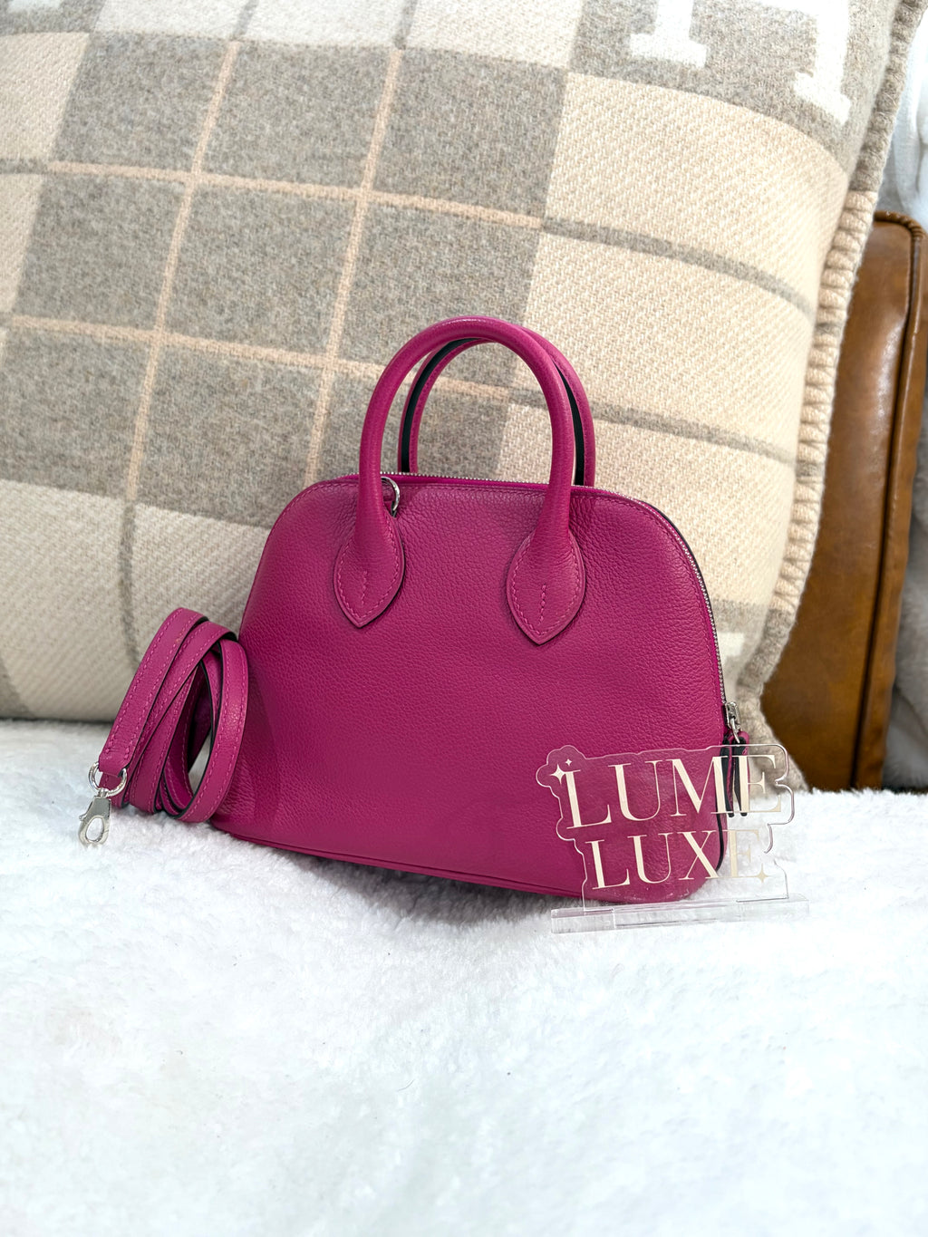 [Preloved] Hermès Mini Bolide Rose Purple Evercolor CK