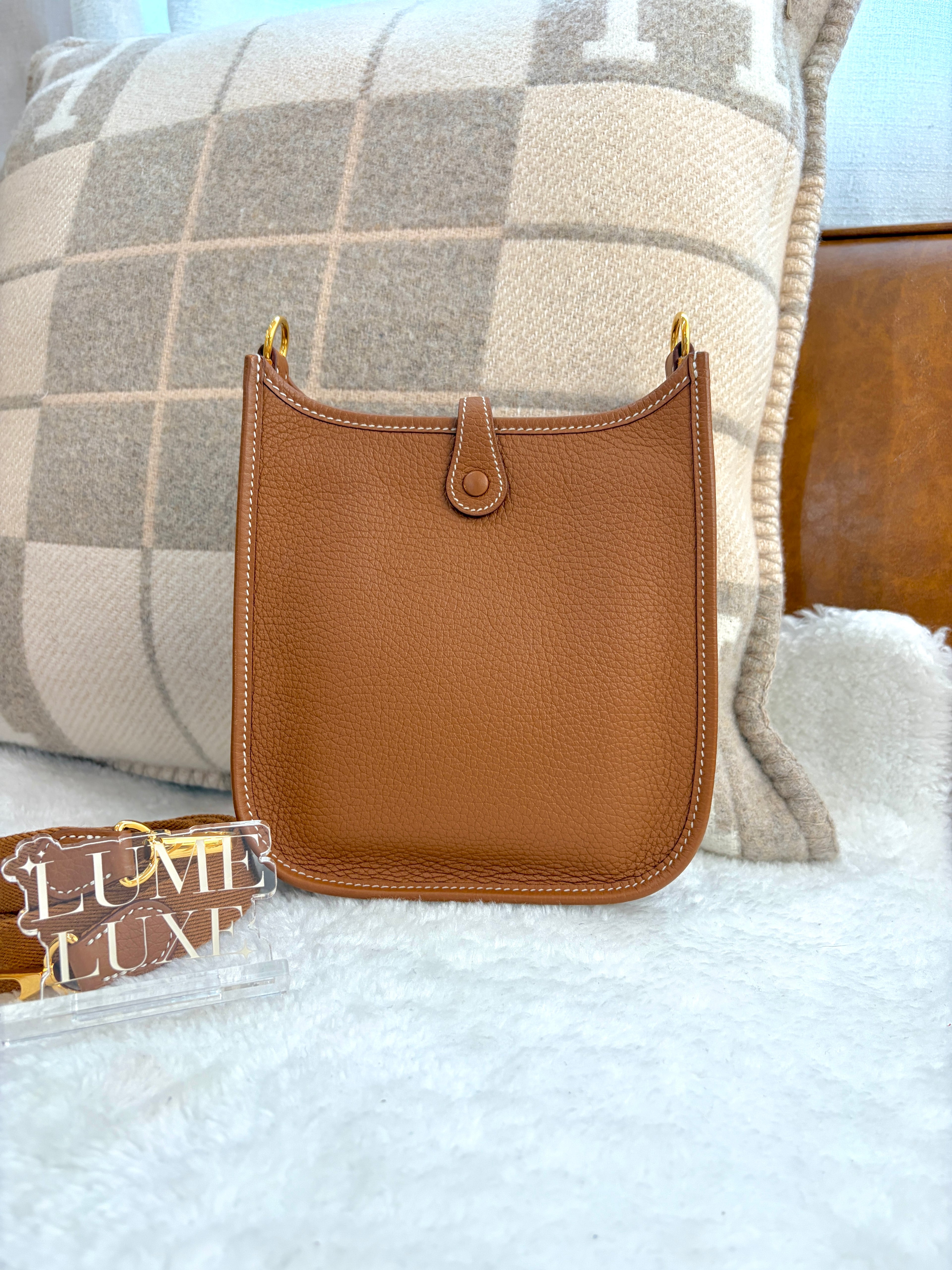 [Preloved] Hermès Mini Evelyne Gold TC CC