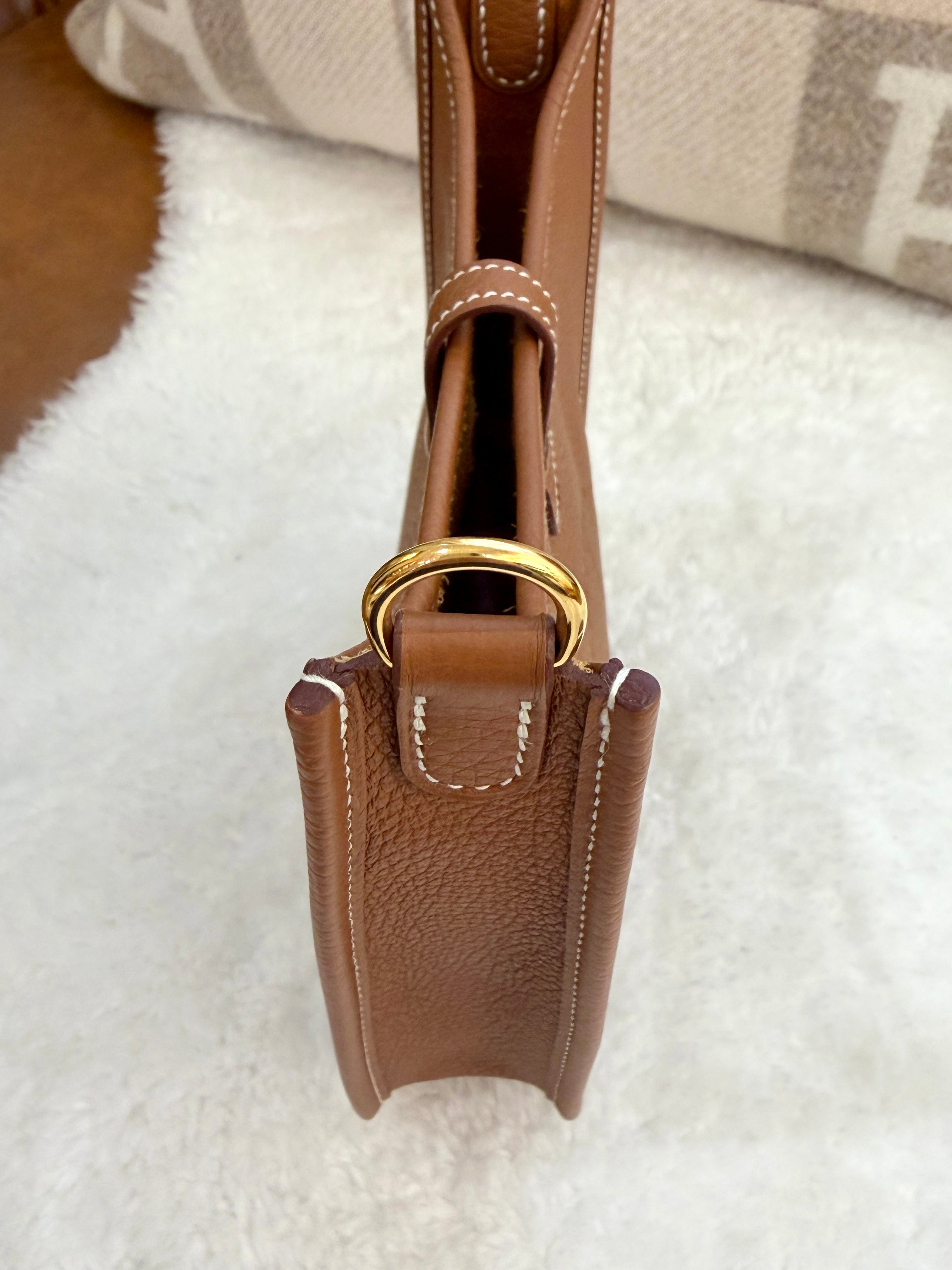 [Preloved] Hermès Mini Evelyne Gold TC CC
