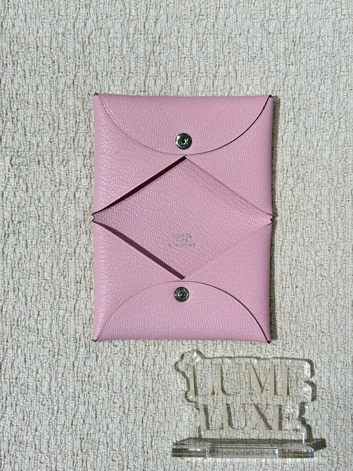 [New] Hermès Calvi card holder Rose Sakura Mysore