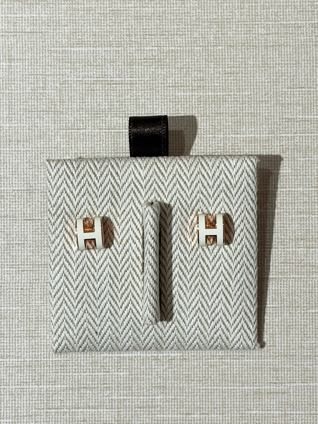 [New] Hermès Mini Pop H Earrings Blanc Rosegold